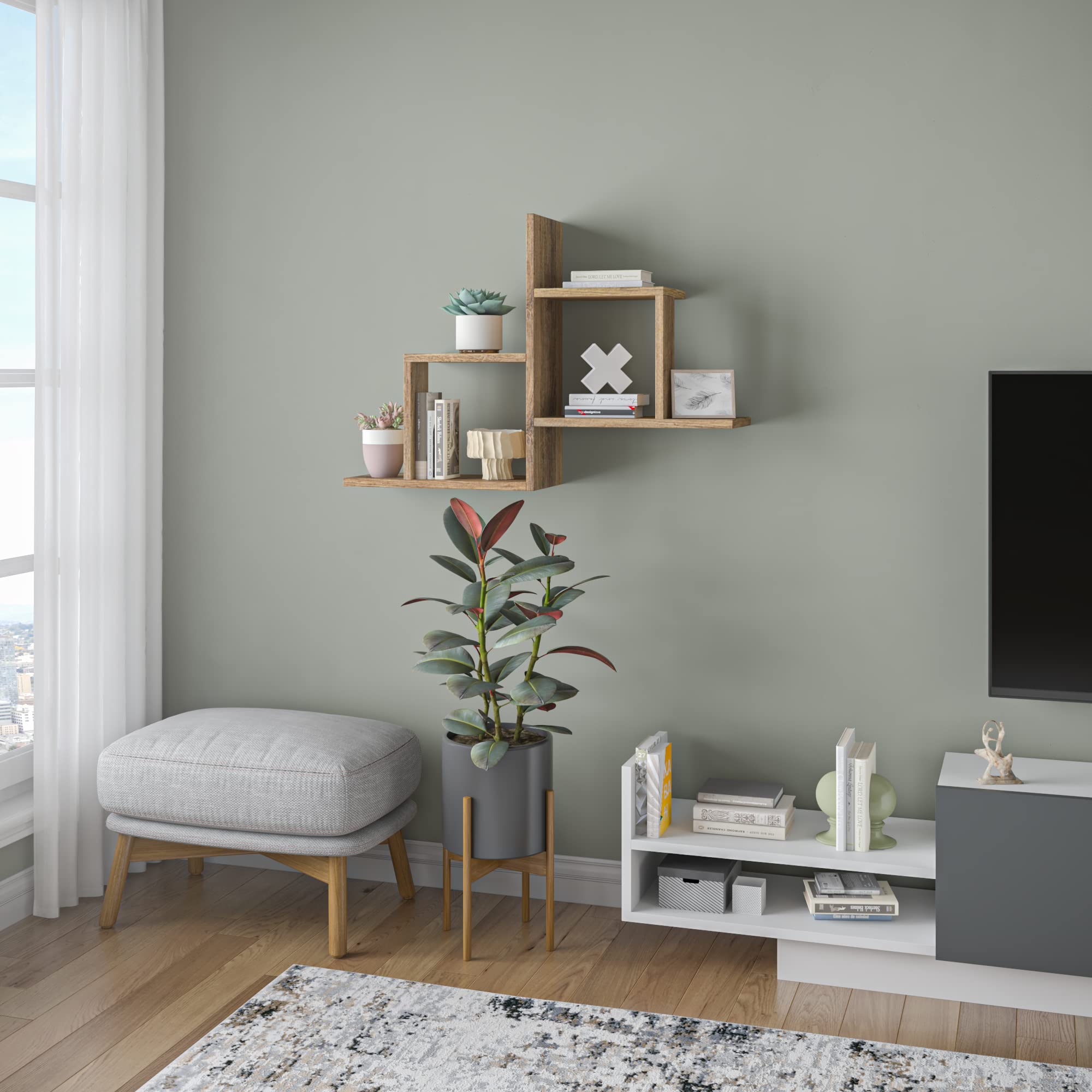 Modern Walnut Wall Shelf 22.83