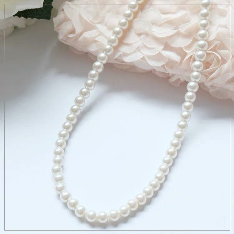 Elegant Classic Pearl Necklace with Infinity Wrap Gown - Perfect for Weddings, Prom & Formal Events