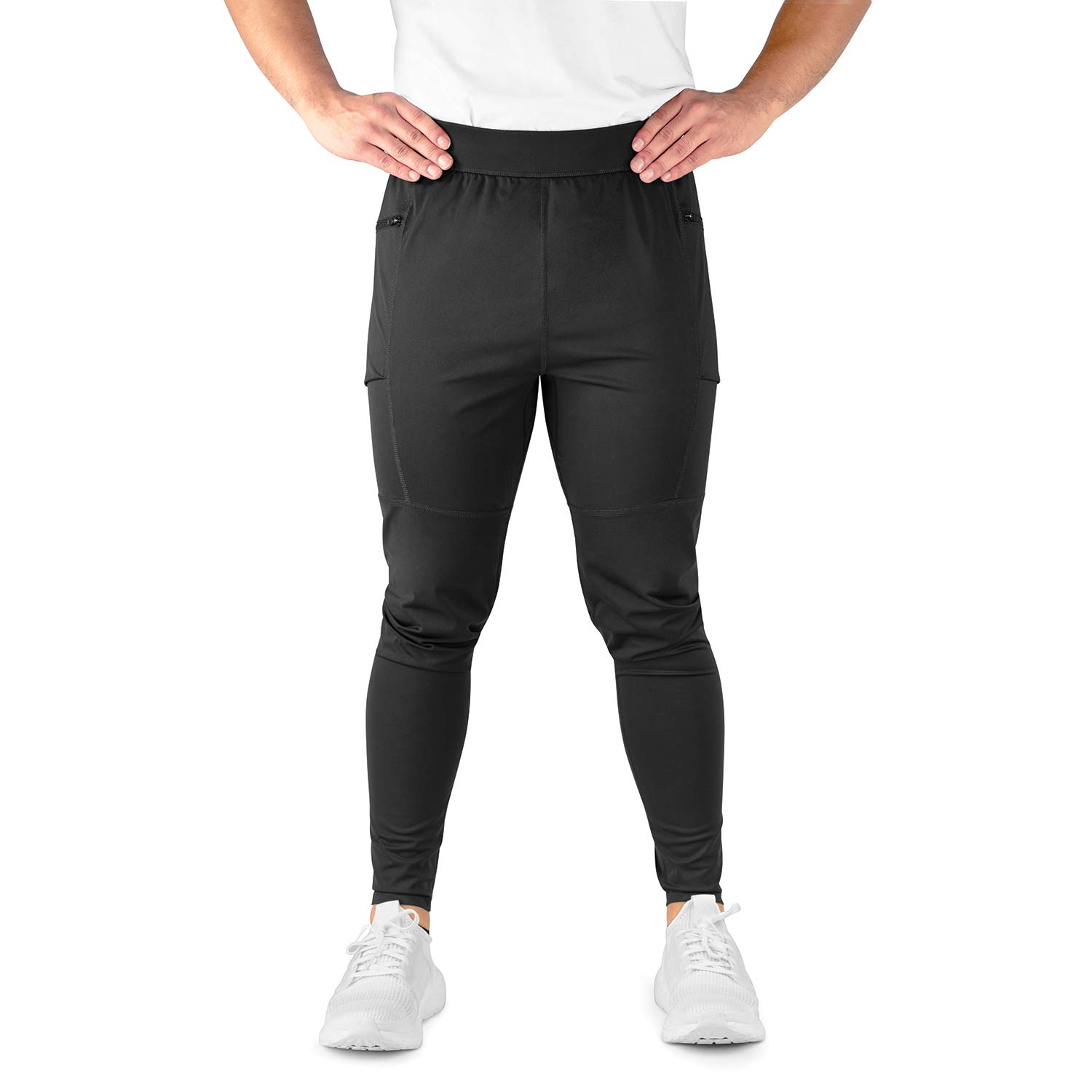 Men's Jogger Sweatpants with Zipper Pockets - Comfortable Athletic Pants for Running, Gym & Casual Wear - Lightweight Tapered Trousers for Workout & Lounge