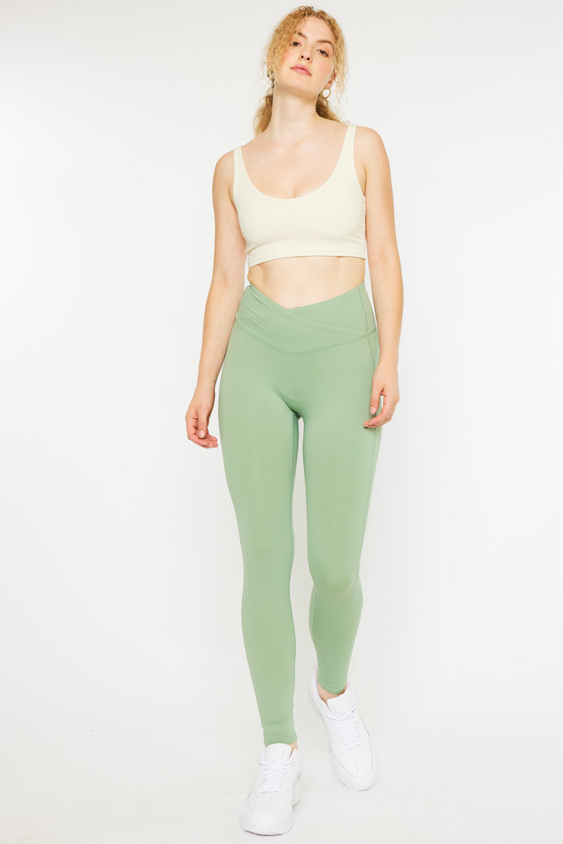 Ari Mid Rise Active Leggings for Women - High Waist Yoga Pants with Pockets - Comfortable Workout Leggings for Running, Gym & Lounge Wear