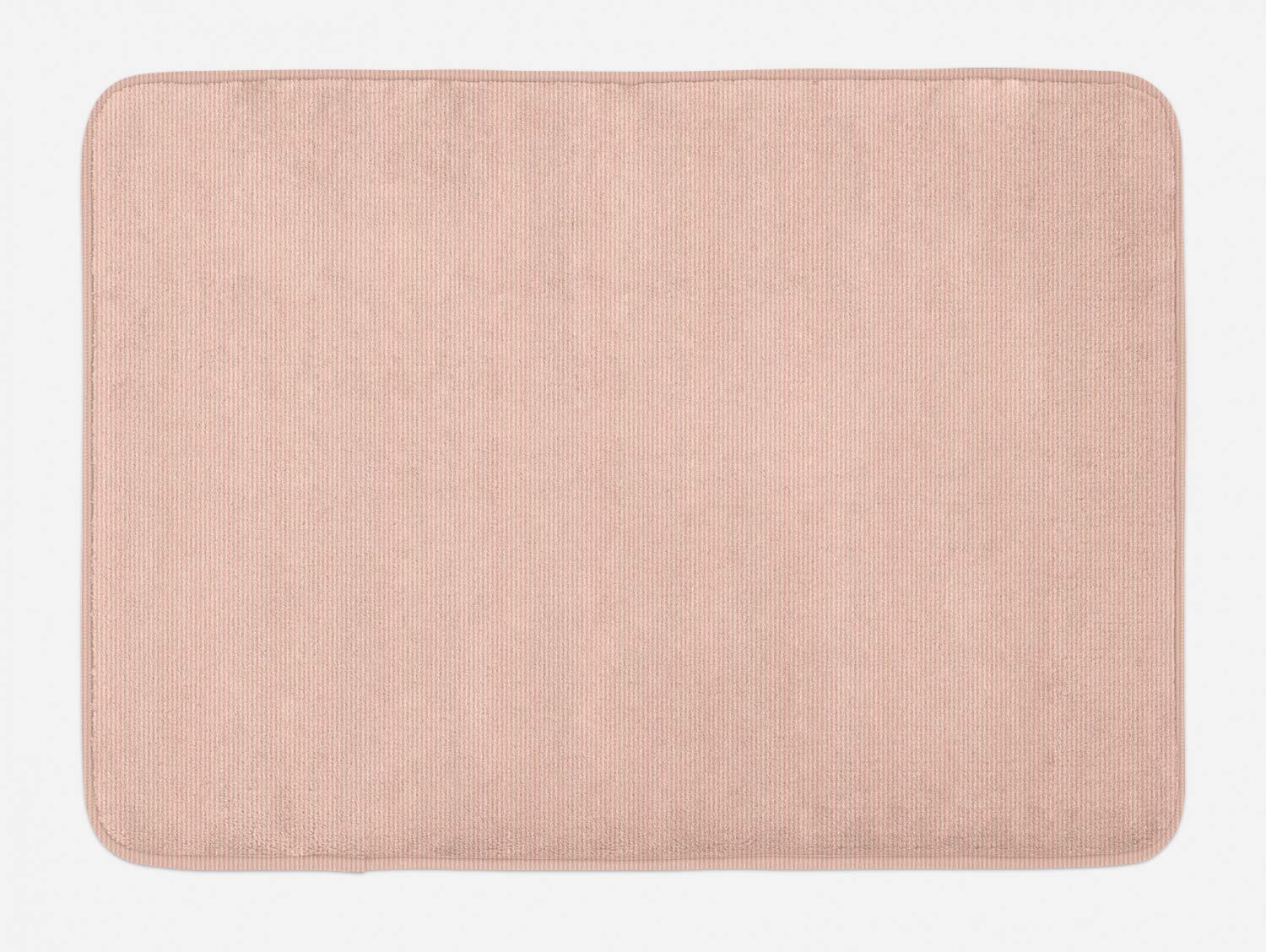 Ambesonne Stripes Bath Mat - Soft Plush Non-Slip Bathroom Rug with Pastel Vertical Stripes in Pale Peach & Rose, 30