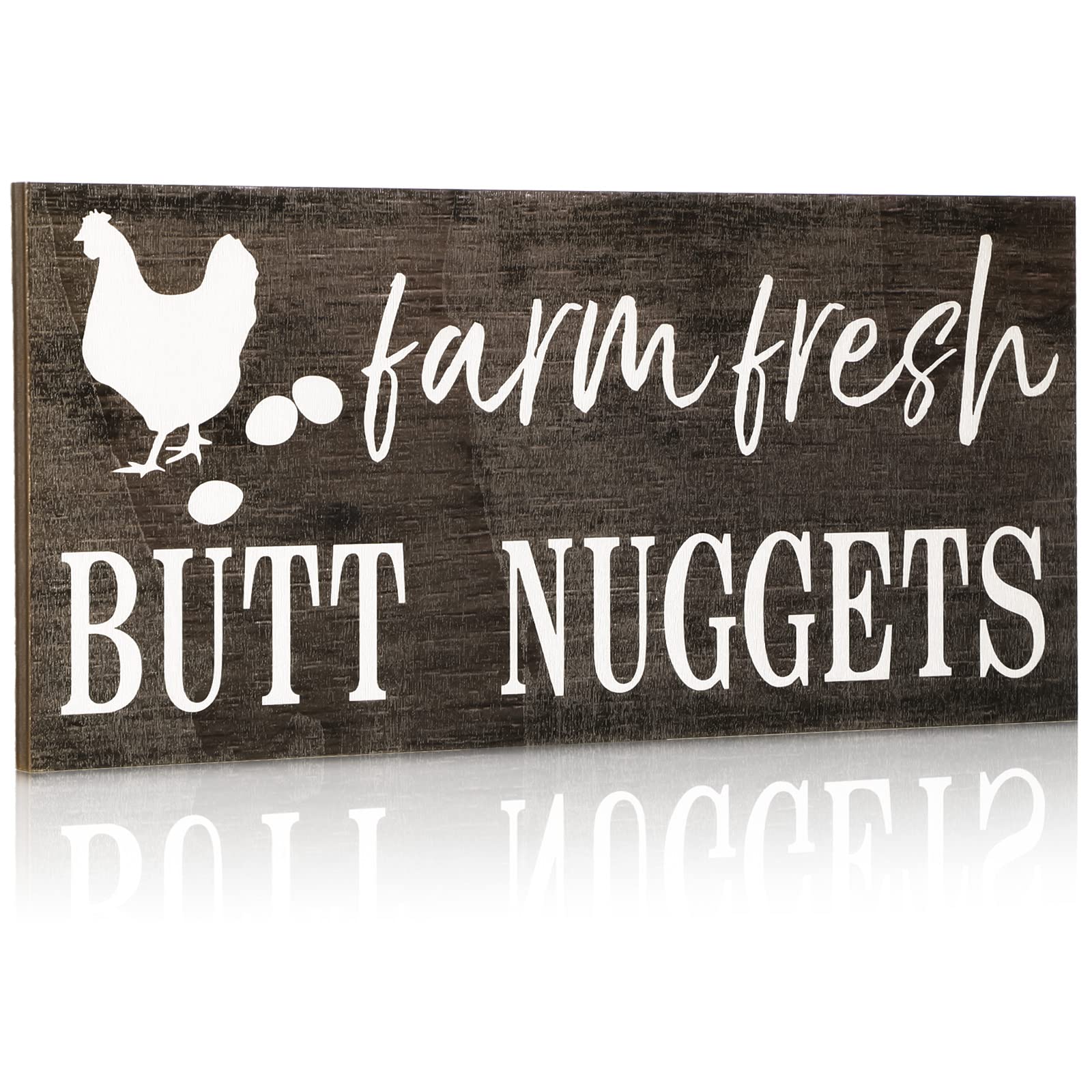Farmhouse Chicken Wall Decor - Rustic Wooden Hen House Sign for Chicken Coop & Kitchen - Farm Fresh Country Home Decoration (Novel Color) - Perfect for Farmhouse, Country Kitchen & Backyard Poultry Coop Decor