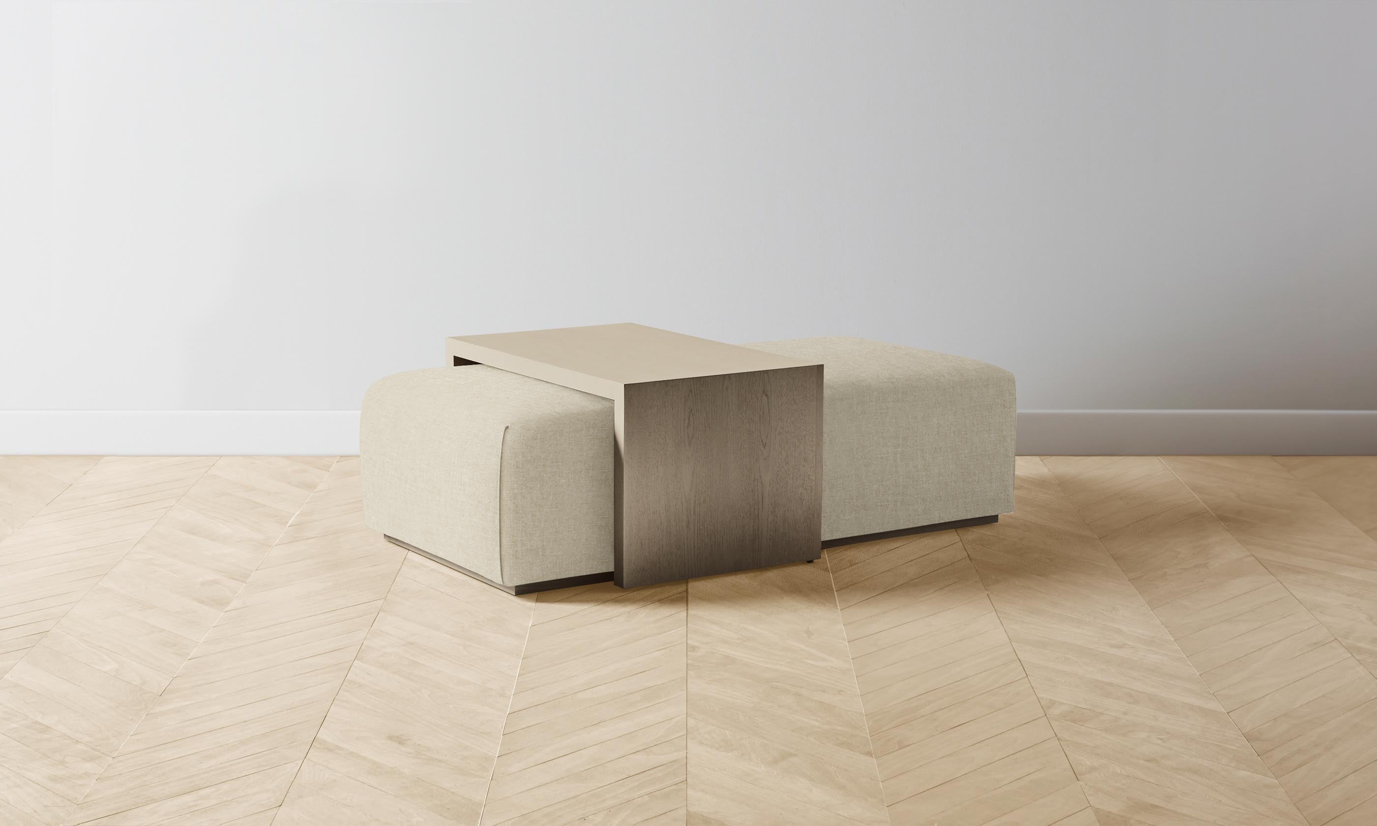 The Bowery Ottoman - Heritage Belgian Linen Upholstered Storage Bench with Alder Wood Frame | Perfect for Living Room, Bedroom & Entryway Seating