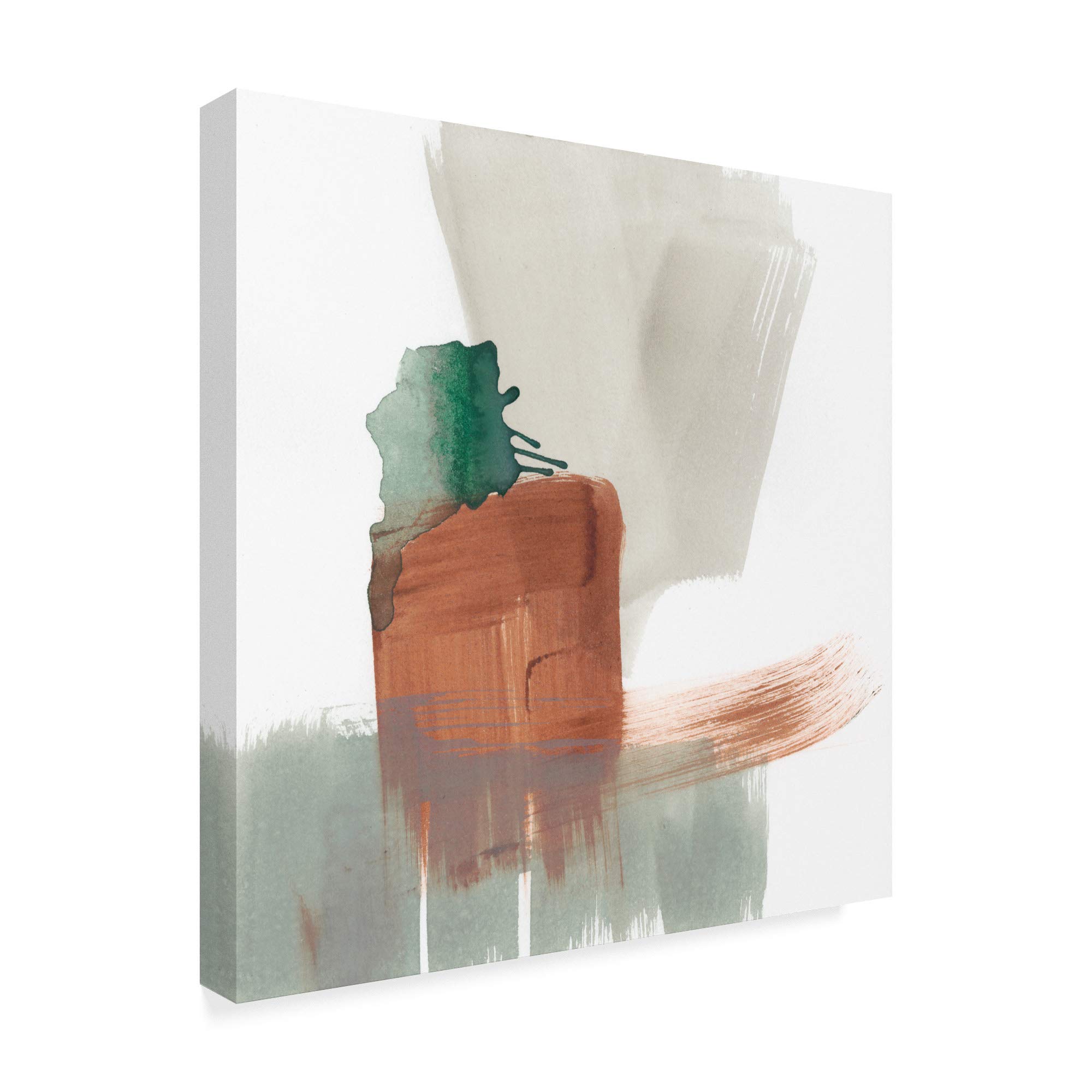 Trademark Fine Art Earthy Gestures VII by Jennifer Goldberger - 18x18 Framed Wall Art Print - Modern Abstract Painting for Living Room, Bedroom & Office Decor