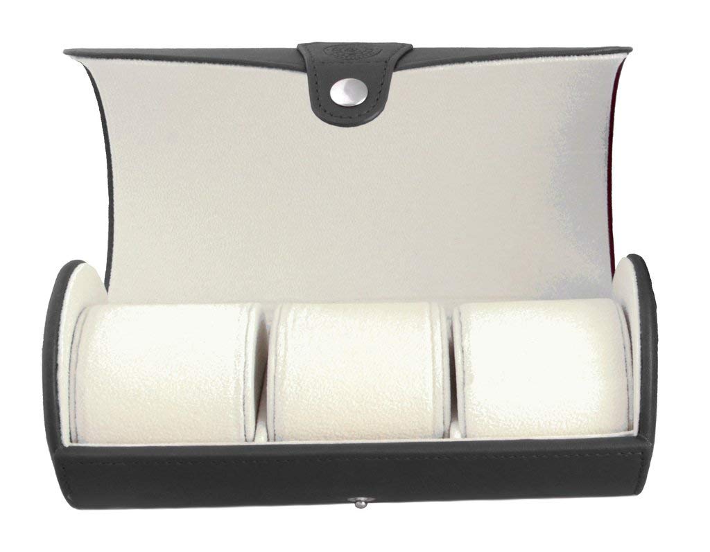 Premium Vegan Faux Leather Watch Case Roll Organizer - Luxury Travel Watch Display & Storage Holder for Men's Watch Collection (Black) | Perfect for Business Travel, Gifts & Watch Enthusiasts