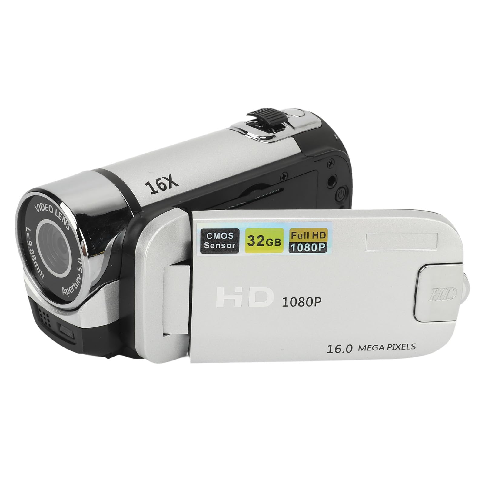 Plyisty Kids Video Camera - 1080P HD 16MP Digital Camcorder with 16X Zoom | Vlogging Camera for Toddlers, Girls & Boys | Perfect for Birthday Gifts, Travel Videos & Creative Learning (Silver)