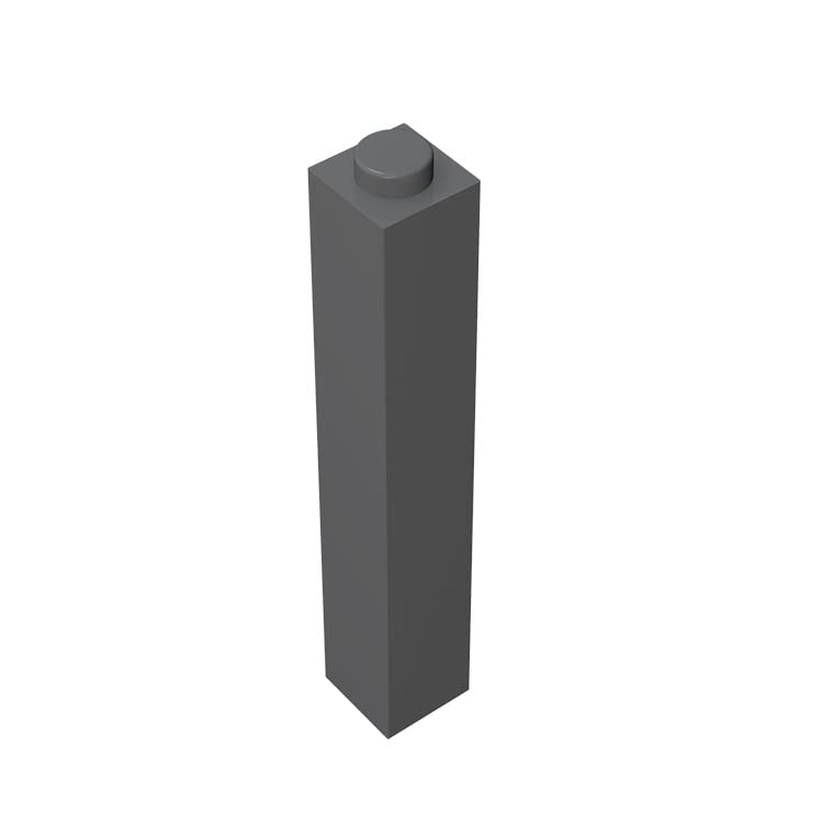 100-Piece Dark Grey Classic Building Bricks 1x1x5 - Compatible with Lego 2453 & Major Brands - Perfect for DIY Models, Kids STEM Toys & Creative Construction Projects