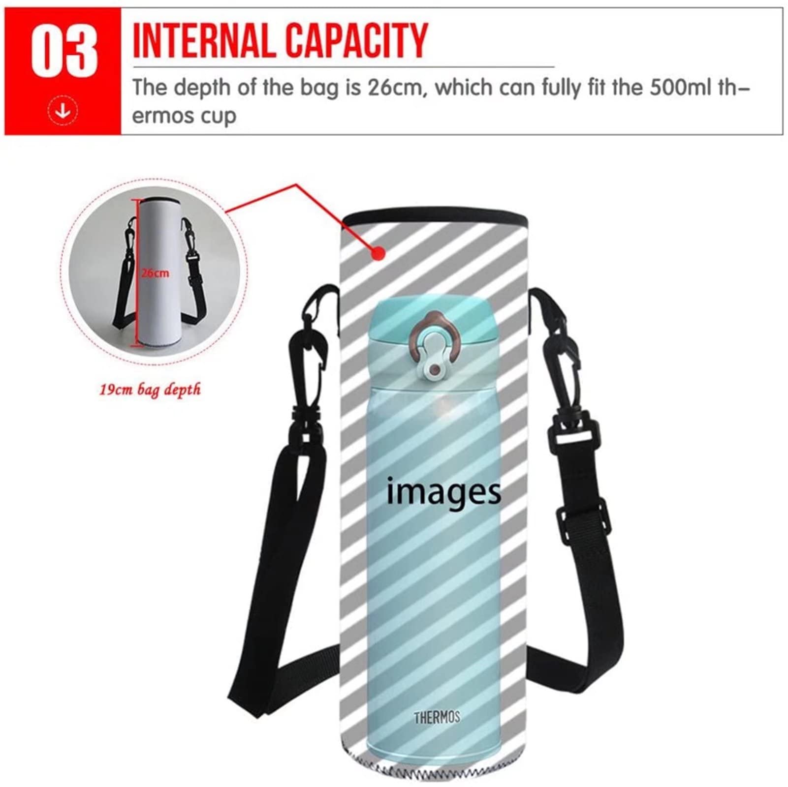 Forchrinse Penguin Insulated Water Bottle Case Bag - Durable Sling Sleeve for Walking, Hiking, Running - Perfect for Outdoor Adventures and Daily Commutes
