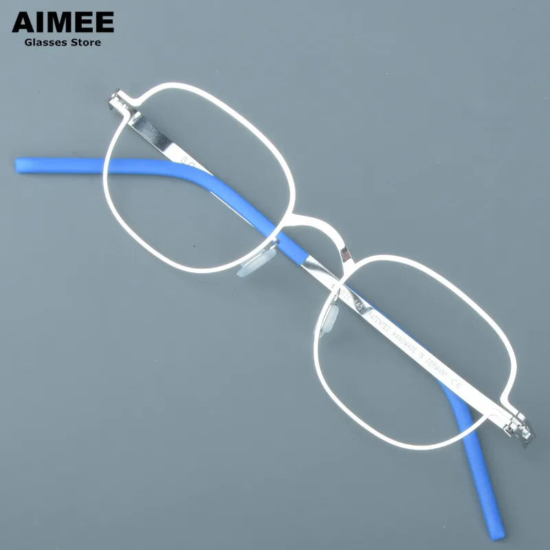 Aimee Women's Full Rim Square Oval Screwless Steel Eyeglasses Frame 13547 - Lightweight & Durable for Office, Reading & Everyday Use