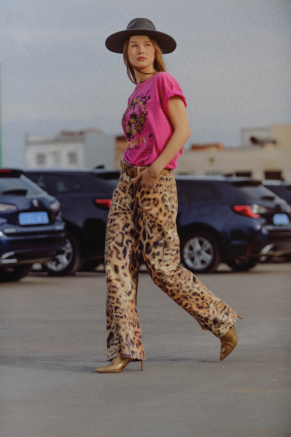 Stylish Tiger Print Wide Leg Pants with Double Side Seams - Perfect for Casual Outings, Boho Fashion, and Lounge Wear