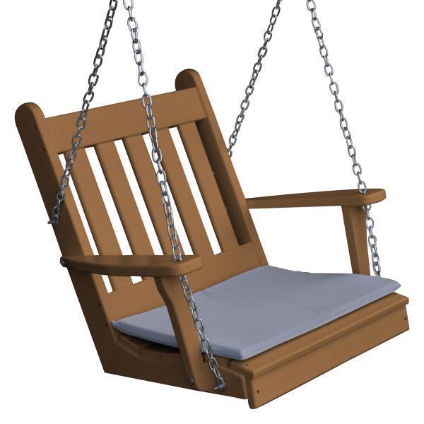 Traditional English Style Poly Rattan Swing Chair - A&L Furniture for Patio, Garden, or Porch Relaxation
