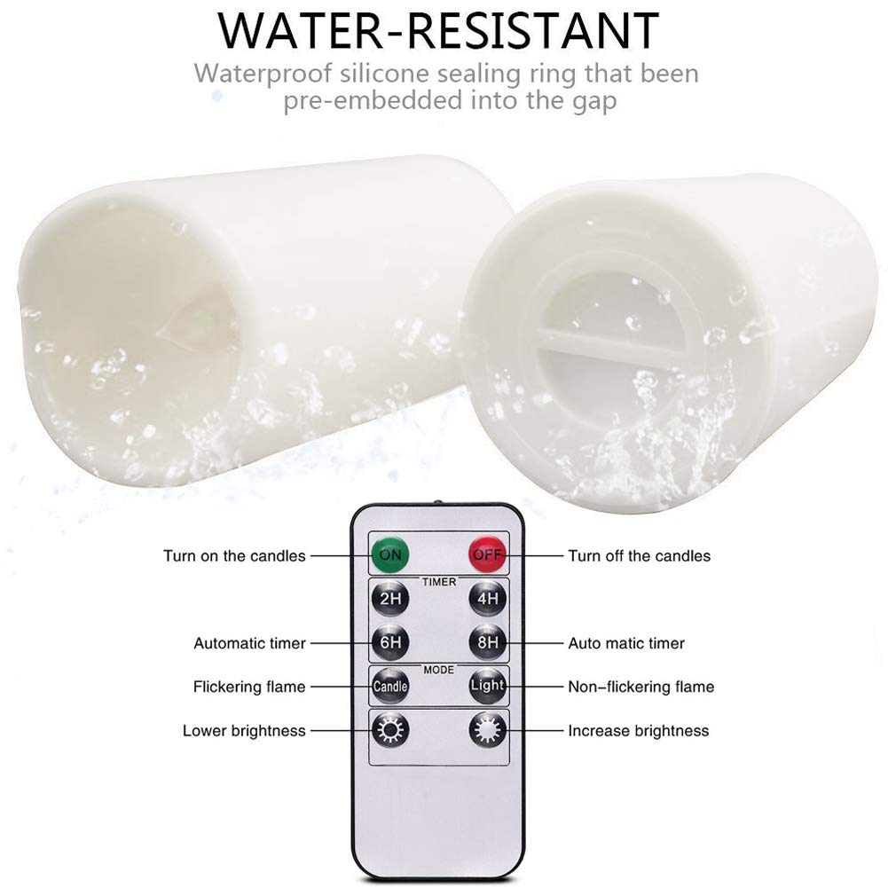 Flameless LED Candles Set of 6 - Battery Operated Waterproof for Home Decor