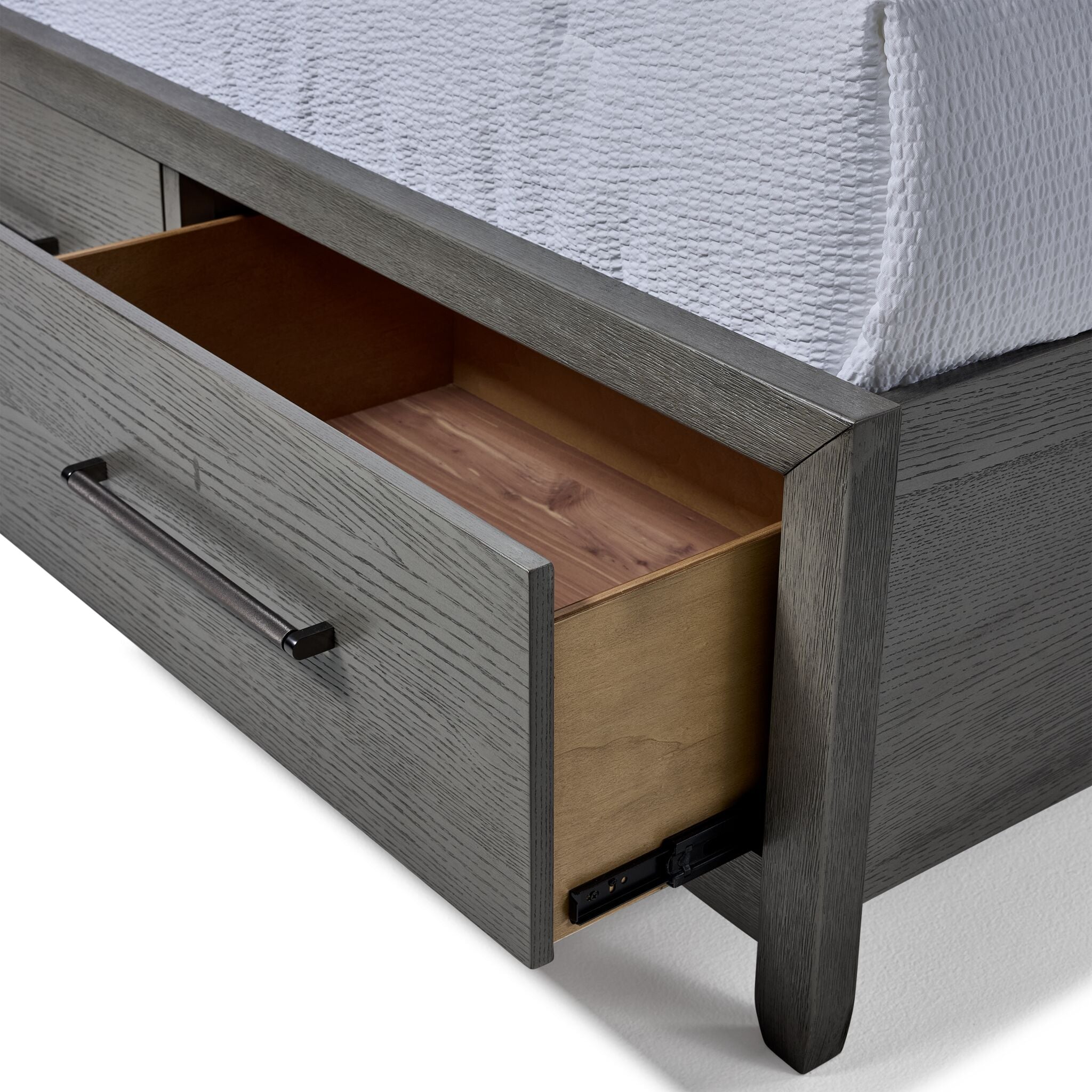 Chelsea 3-Piece King Size Storage Bed Frame with Underbed Drawers, Grey - Perfect for Master Bedroom Organization & Small Space Saving