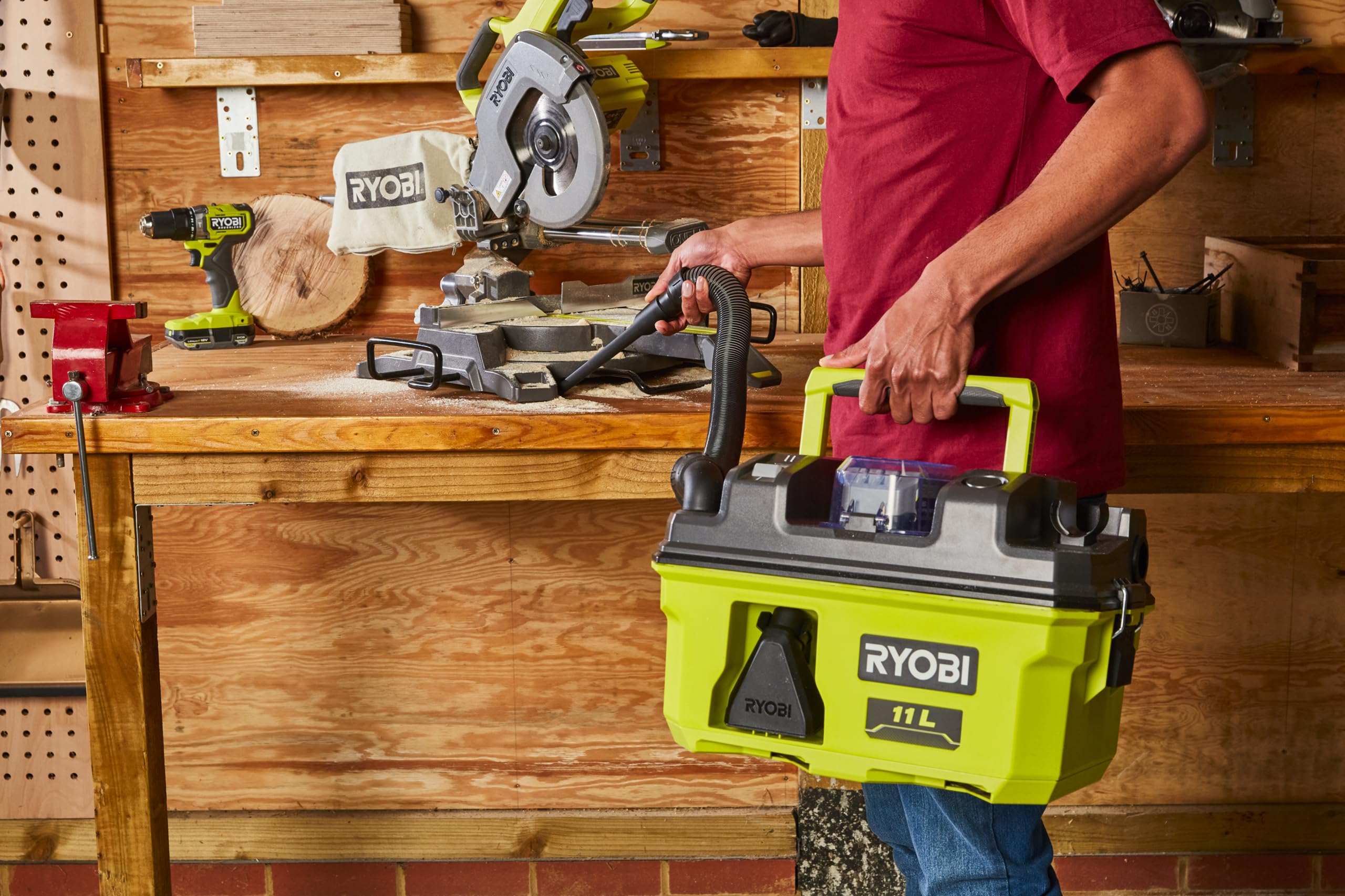 RYOBI RV1811-0 18V ONE+ Cordless Wet & Dry Vacuum Cleaner - Bare Tool for Home, Garage & Workshop Cleaning Projects