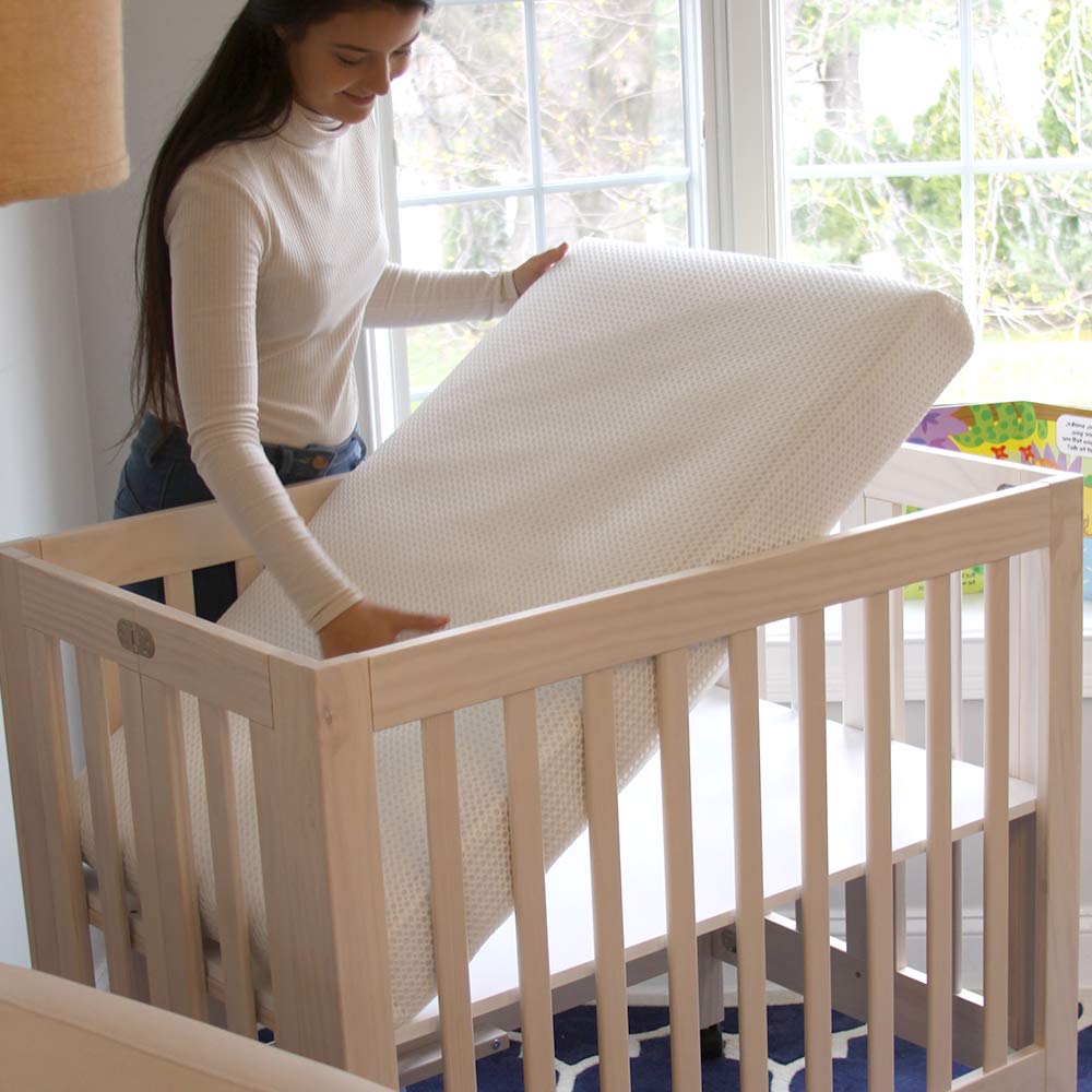 Lullaby Earth Mini Baby Crib Mattress - Dual Firmness Infant Mattress with Washable Cover - Breathable Crib Mattress for Newborns & Toddlers - 38