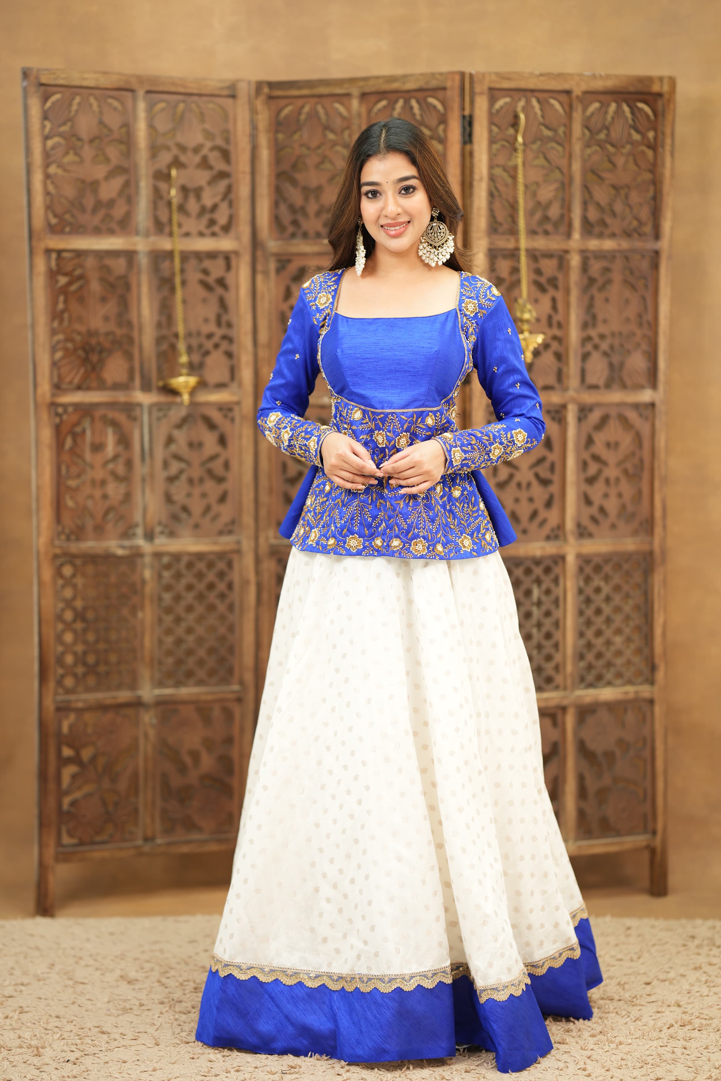 Luna Series 2 Premium Handmade Peplum Top with Skirt Set - DD740 | Elegant Women's Fashion for Party, Wedding & Special Occasions