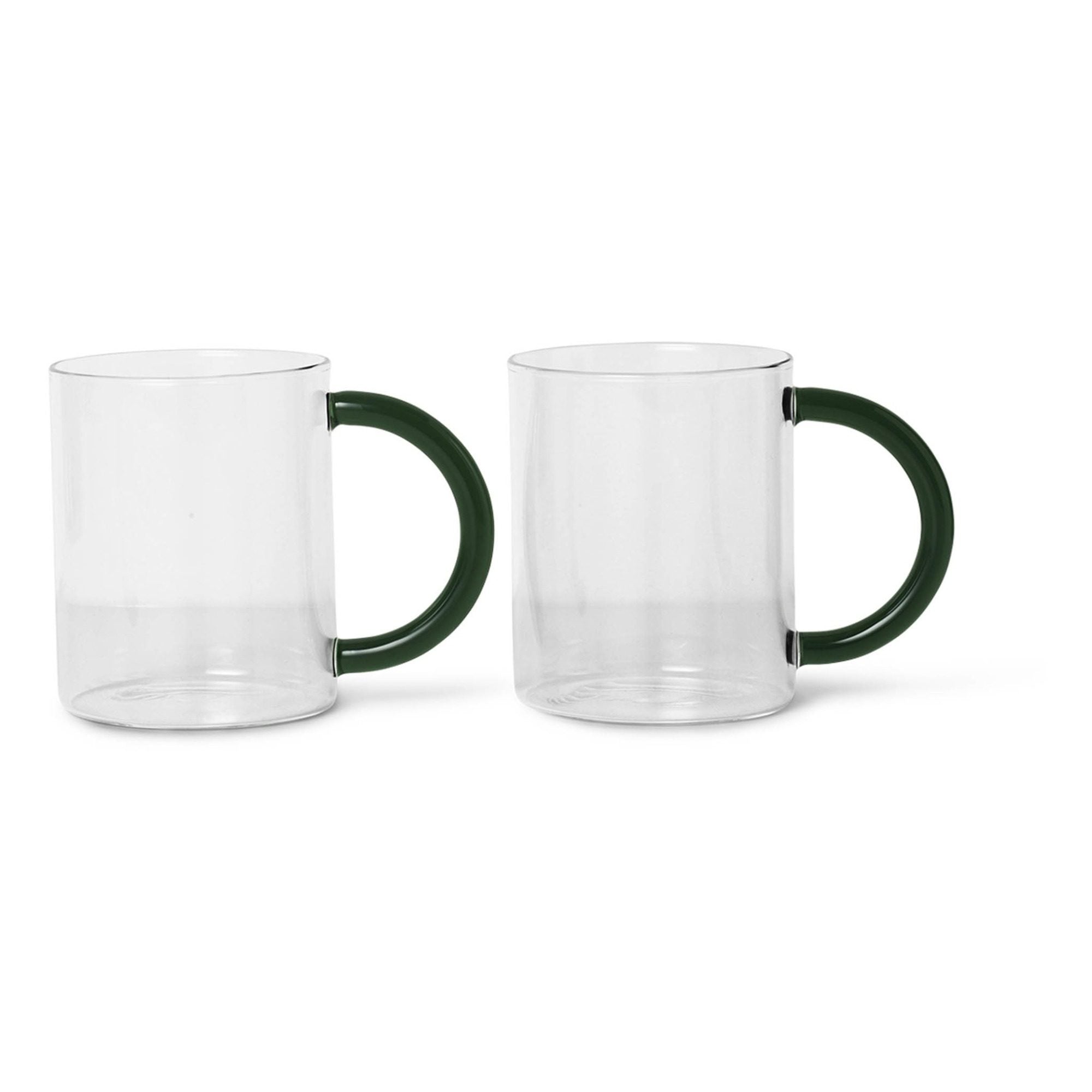 FERM LIVING Still Mug - Clear Glass Coffee Cup Set of 2 - Perfect for Home, Office & Cafe Use - Elegant Drinking Glasses for Tea, Espresso & Hot Beverages