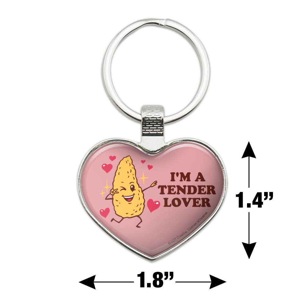 Funny Chicken Nugget Keychain - Heart Love Metal Key Ring for Couples & Friends - Perfect Gift for Valentine's Day, Anniversaries & Everyday Carry