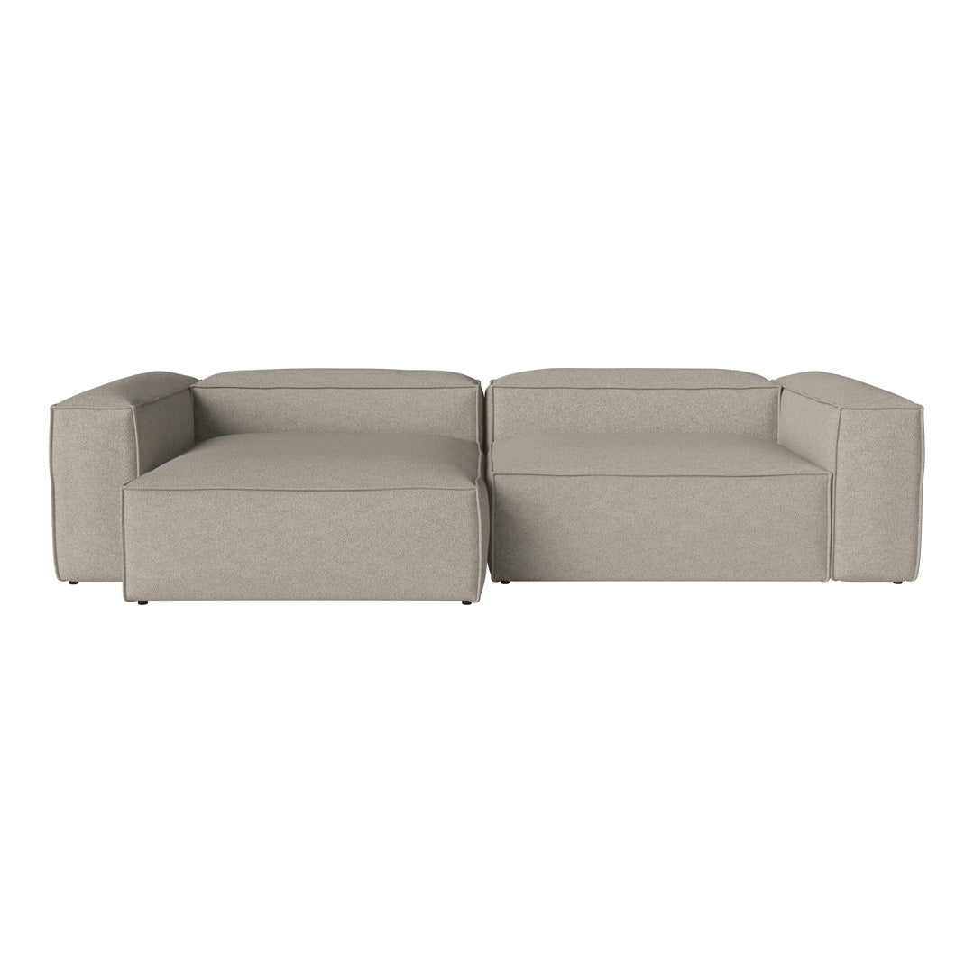 Cosima 2-Seater Sofa with Chaise Lounge - Modern Fabric Sectional Couch for Small Spaces, Living Room & Apartment Furniture (Gray) - Perfect for Relaxing, Entertaining & Small Space Living