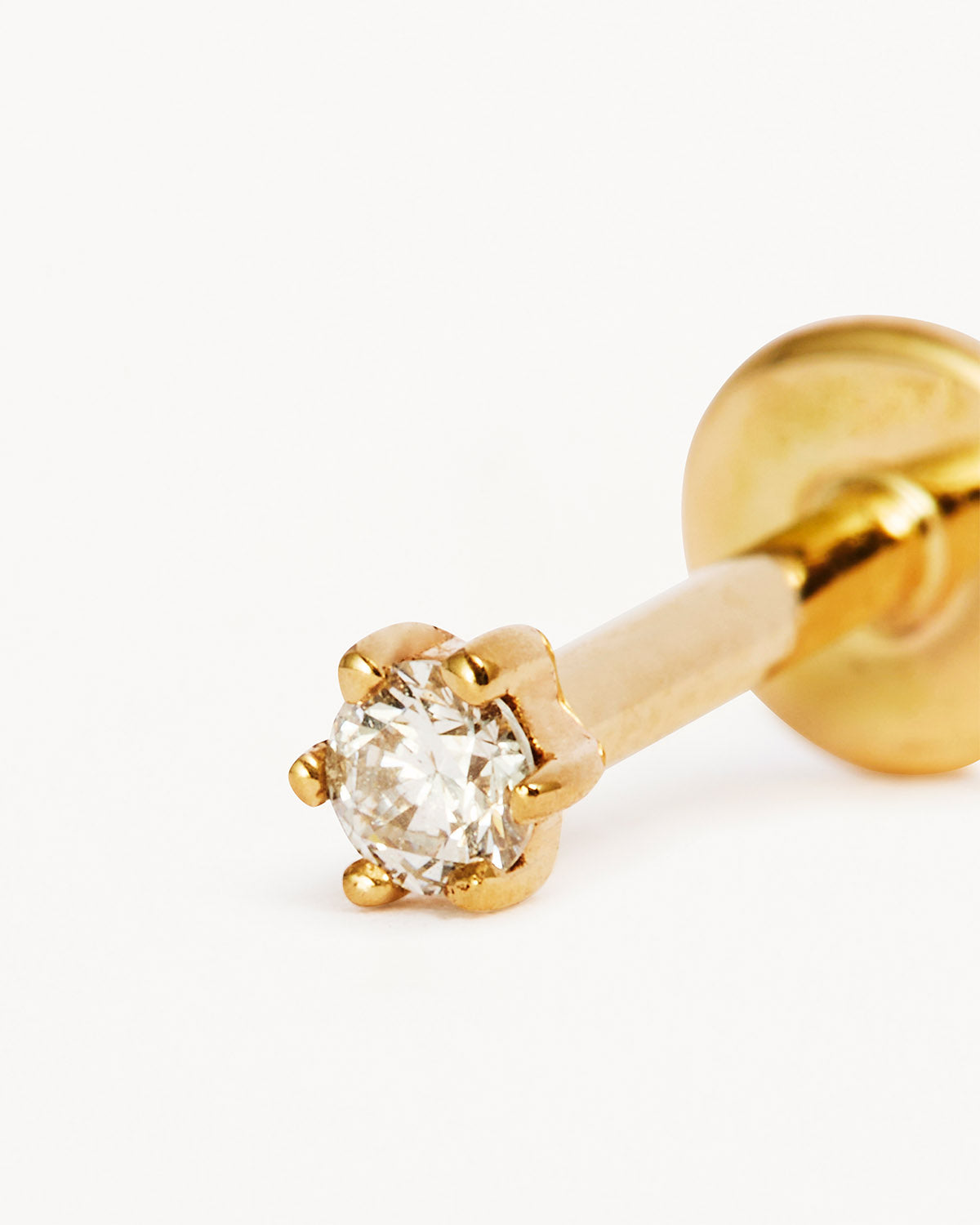 14K Solid Gold Diamond Sweet Droplet Cartilage Flatback Earrings for Women - Dainty & Elegant Hoop Earrings for Helix, Tragus, Lobe Piercing - Perfect for Everyday Wear, Date Night & Special Occasions