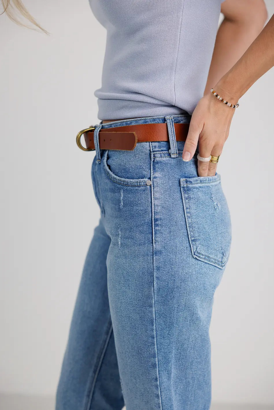 Juno Straight Leg Jeans for Women - High Waist Slim Fit Denim Pants | Perfect for Casual Wear, Office & Date Night Outfits
