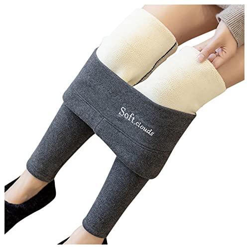 Women's Fleece Lined Thermal Leggings - High Waist Tummy Control Thick Plush Winter Tights for Cold Weather (Gray, XL) | Perfect for Yoga, Running & Outdoor Activities in Winter