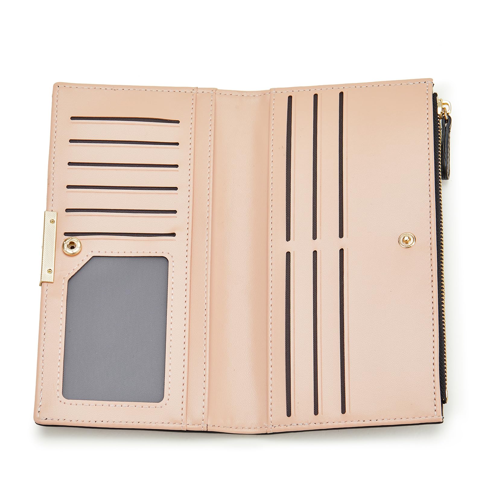 Botimmy Slim Bifold Women's Wallet with Zipper Pocket - Thin Card Holder Purse for Ladies (Black) | Perfect for Everyday Use, Travel & Gift Giving