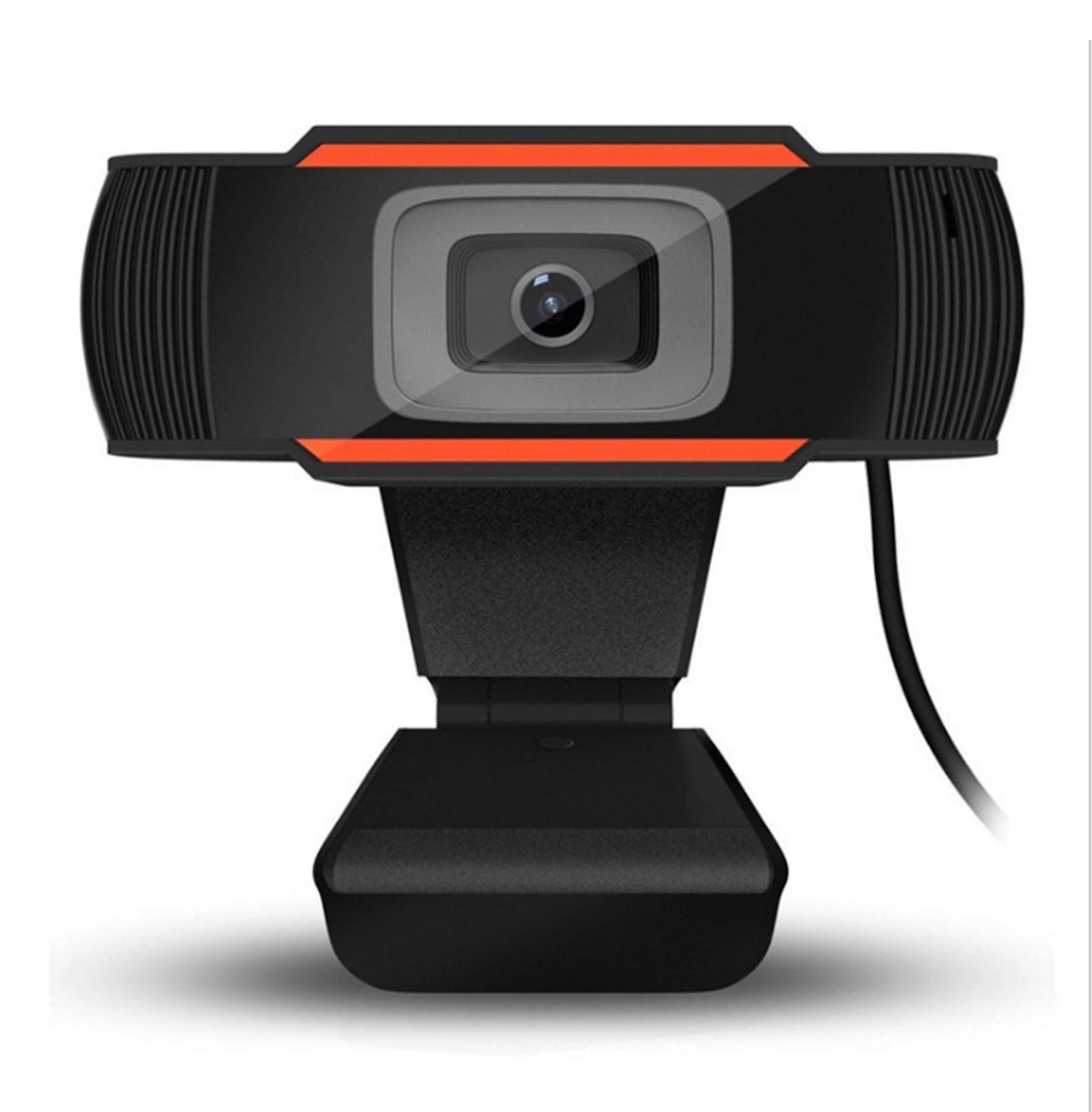 720P HD USB Webcam with Built-in Stereo Microphone - Plug & Play Laptop Web Camera for PC, Desktop, Video Calls, Streaming, Zoom Meetings (Orange) - Perfect for Remote Work, Online Classes & Live Streaming