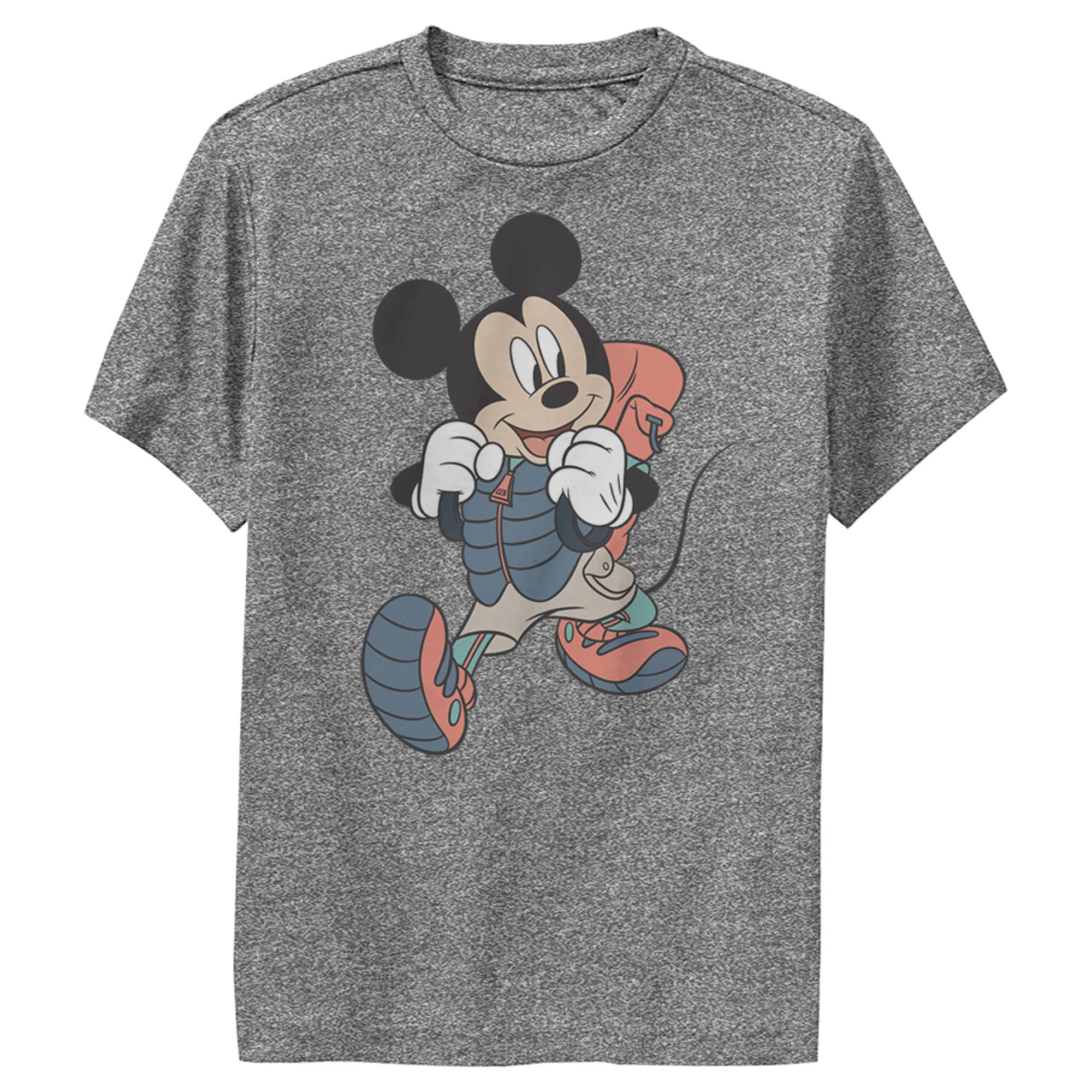 Disney Mickey Mouse Hiking Performance T-Shirt for Boys - Breathable & Quick-Dry Activewear for Outdoor Adventures