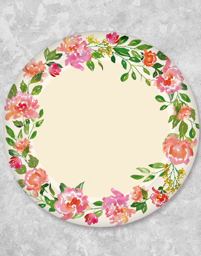 Bohemian Blossoms Dinner Plates Set of 18 - Floral Design Ceramic Plates for Dining, Parties & Home Decor - Elegant Dinnerware for Restaurants, Weddings & Bohemian Style Homes