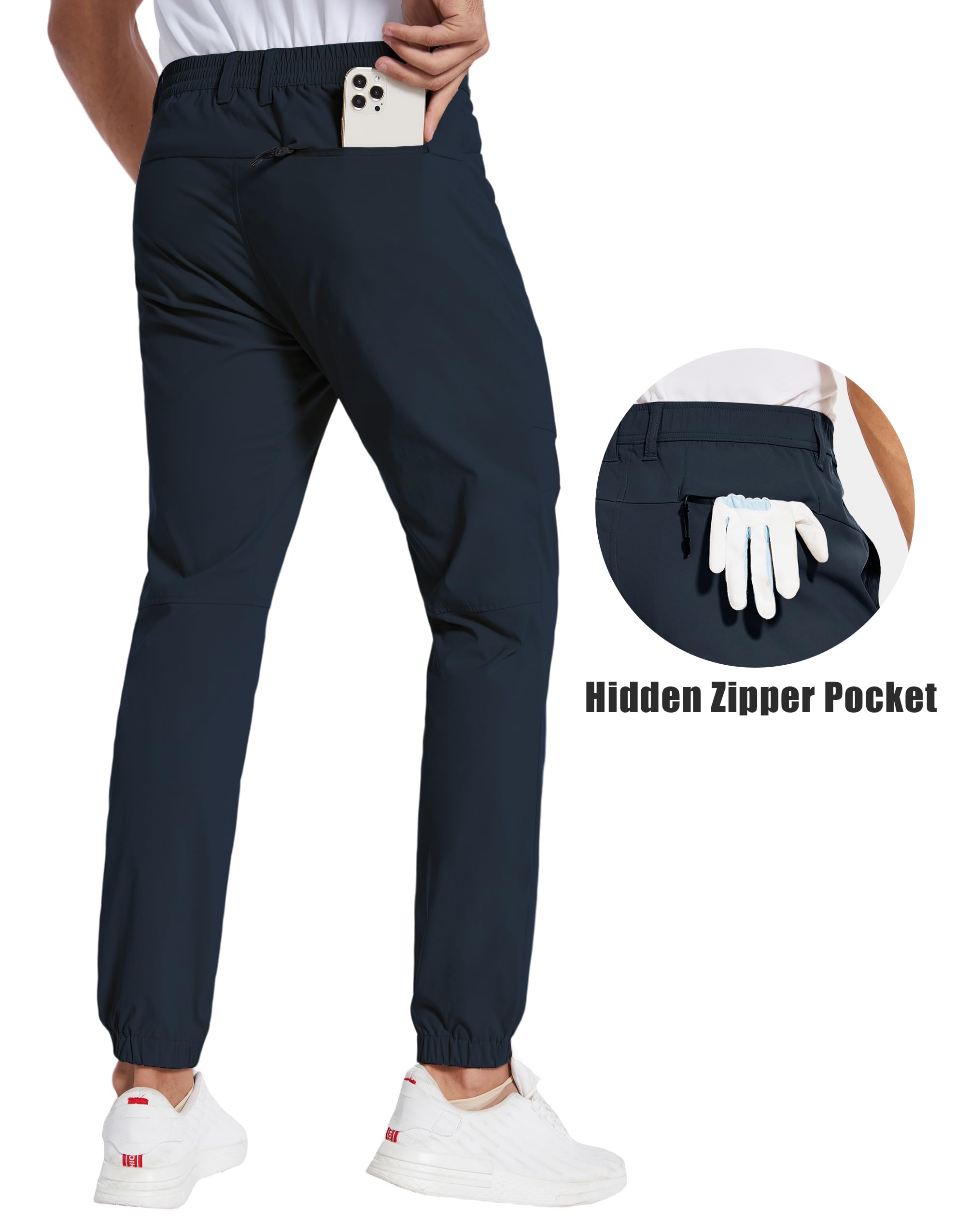 **PULI Men's Stretch Golf Joggers Pants - Waterproof Slim Fit with 4 Pockets - Hiking, Casual, Travel & Work Pants for Men - Perfect for Golfing, Outdoor Adventures & Everyday Wear**