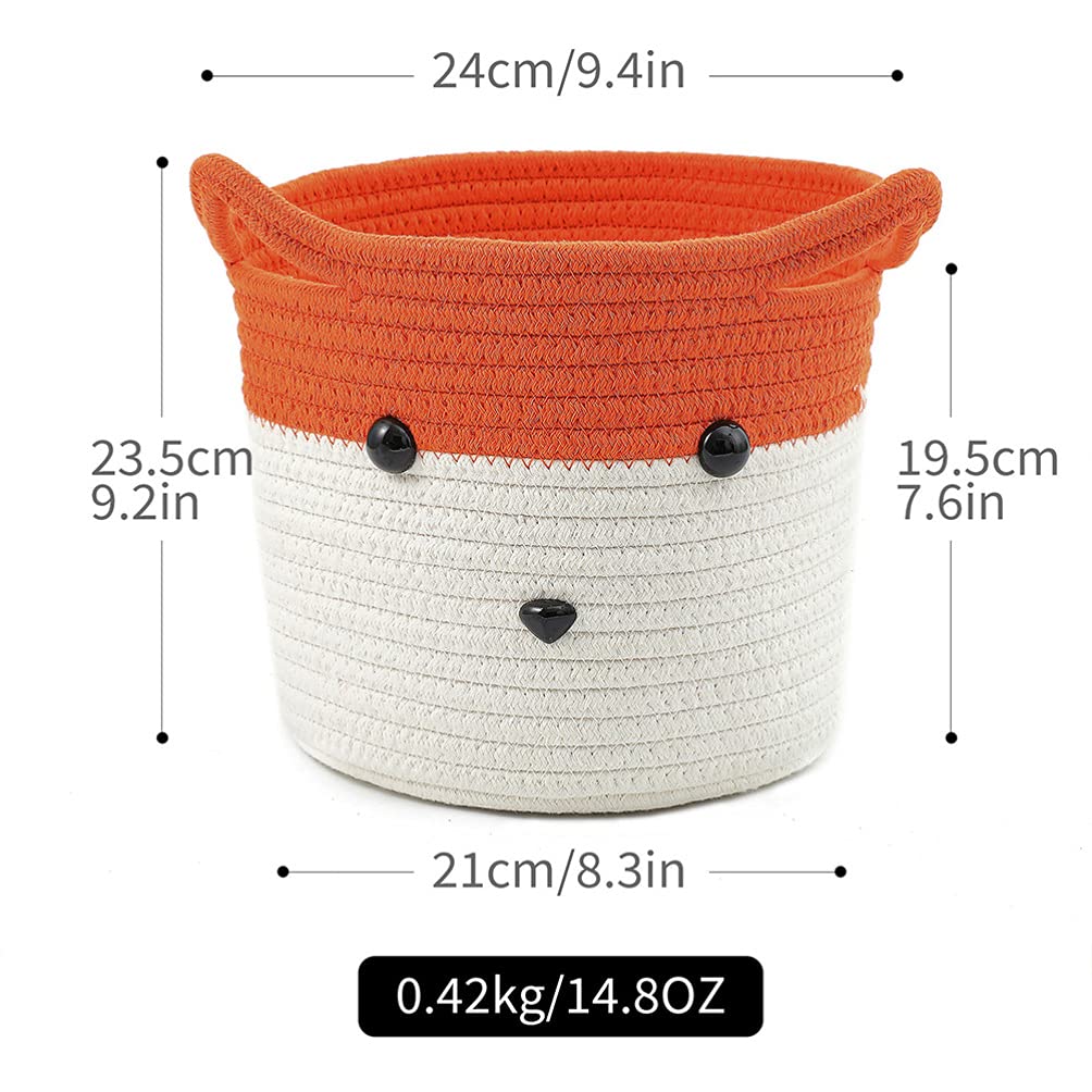 Cabilock 1-Piece Woven Cotton Rope Storage Basket - Laundry Hamper & Clothes Organizer for Bedroom, Bathroom, Nursery - Decorative Storage Bin for Towels, Toys, Blankets (Natural Fiber, Handmade)