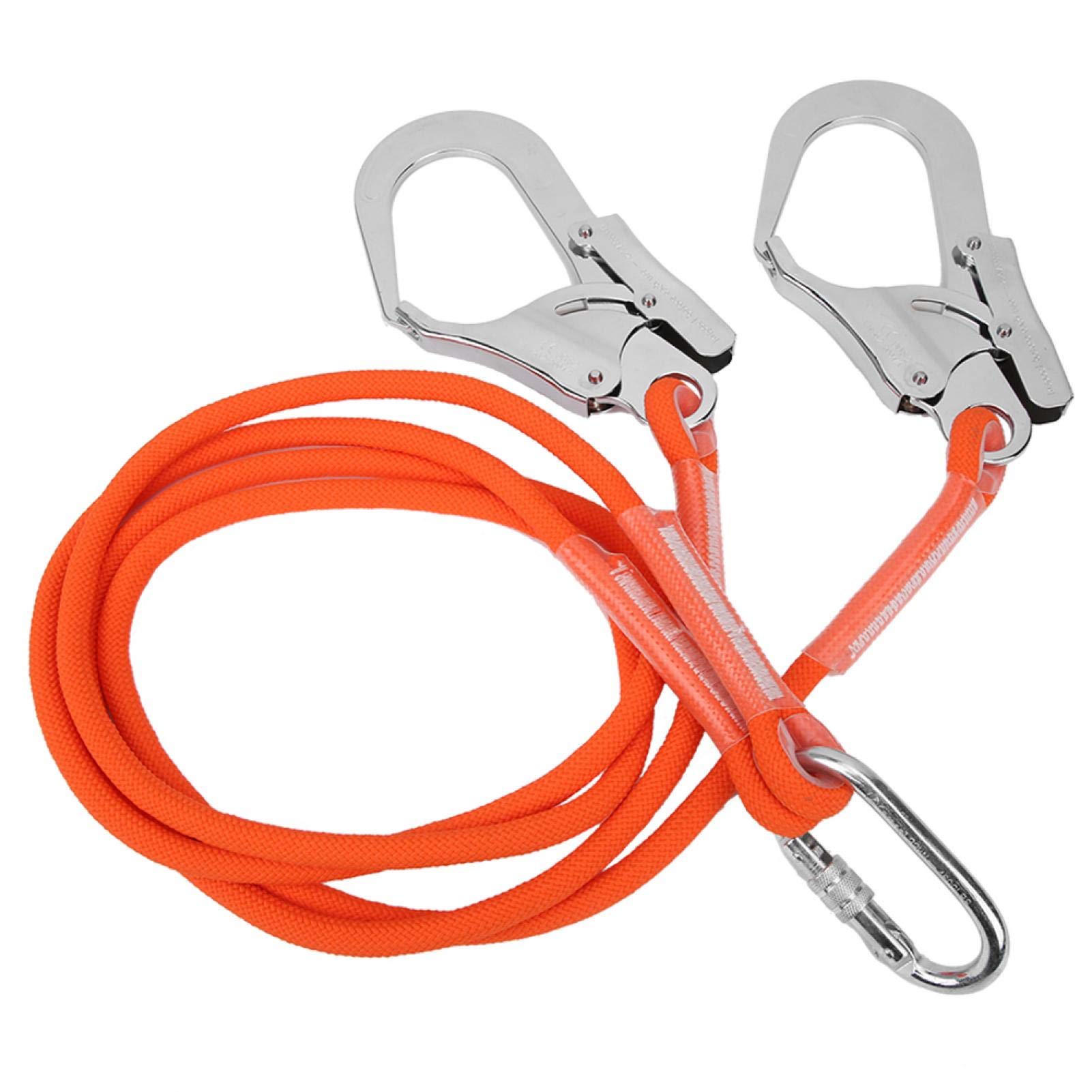 1.6M Fall Protection Lanyard - Aerial Work Safety Belt Rope for Outdoor Construction & Tree Climbing Gear | OSHA Compliant Safety Equipment for Roofing, Window Cleaning, and Industrial Work