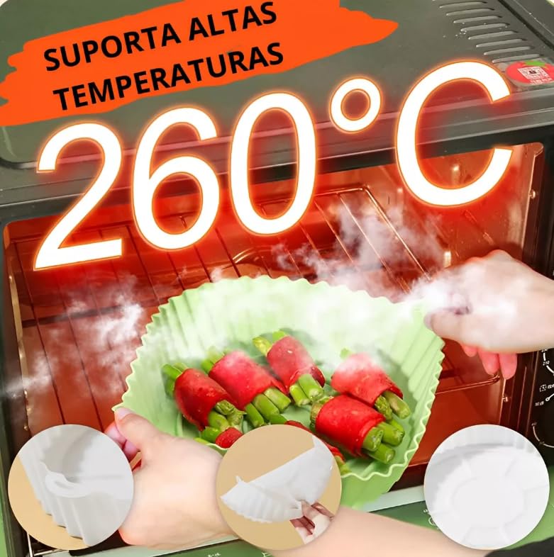 2-Pack Non-Stick Silicone Air Fryer Accessories Set - Reusable, Oven & Microwave Safe with Handle - Perfect for Baking, Roasting & Meal Prep