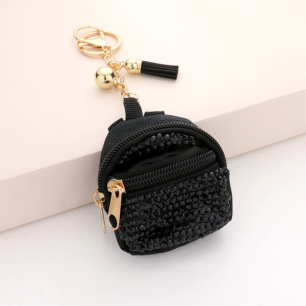 Sparkling Rhinestone Studded Backpack Keychains - Fashion Bling Accessories for Bags, Purses & Keys (K0203) | Perfect Gift for Teens & Party Favors