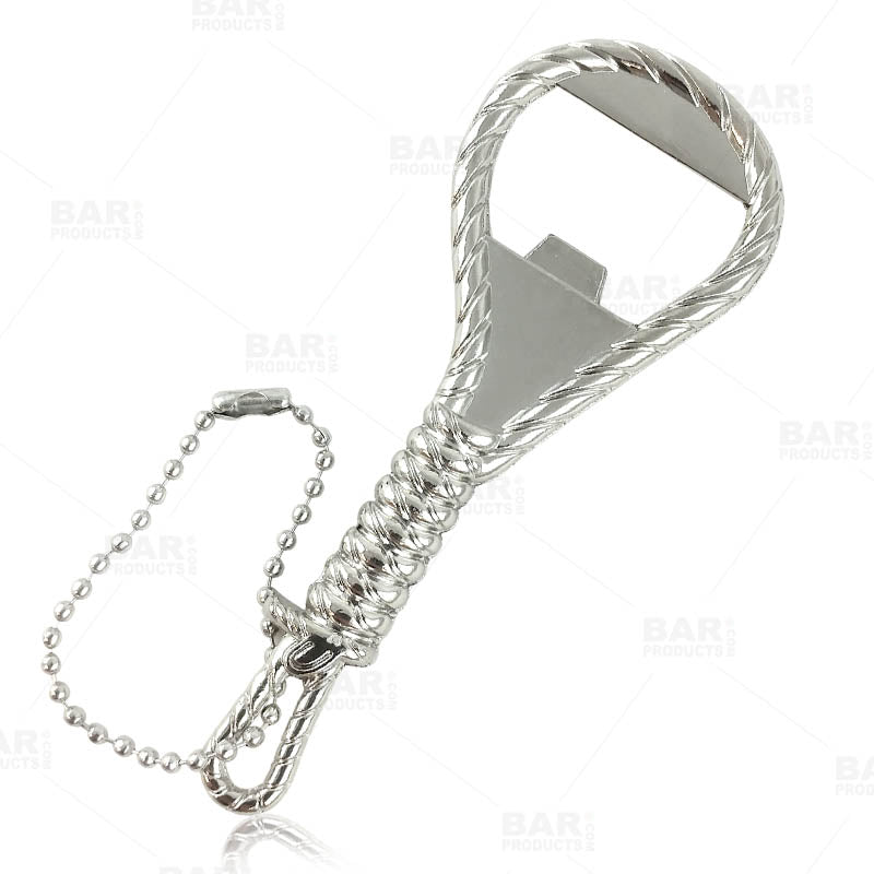 BarConic® Silver Rope-Themed Handheld Bottle Opener - Perfect for Camping, Picnics, and Outdoor Adventures