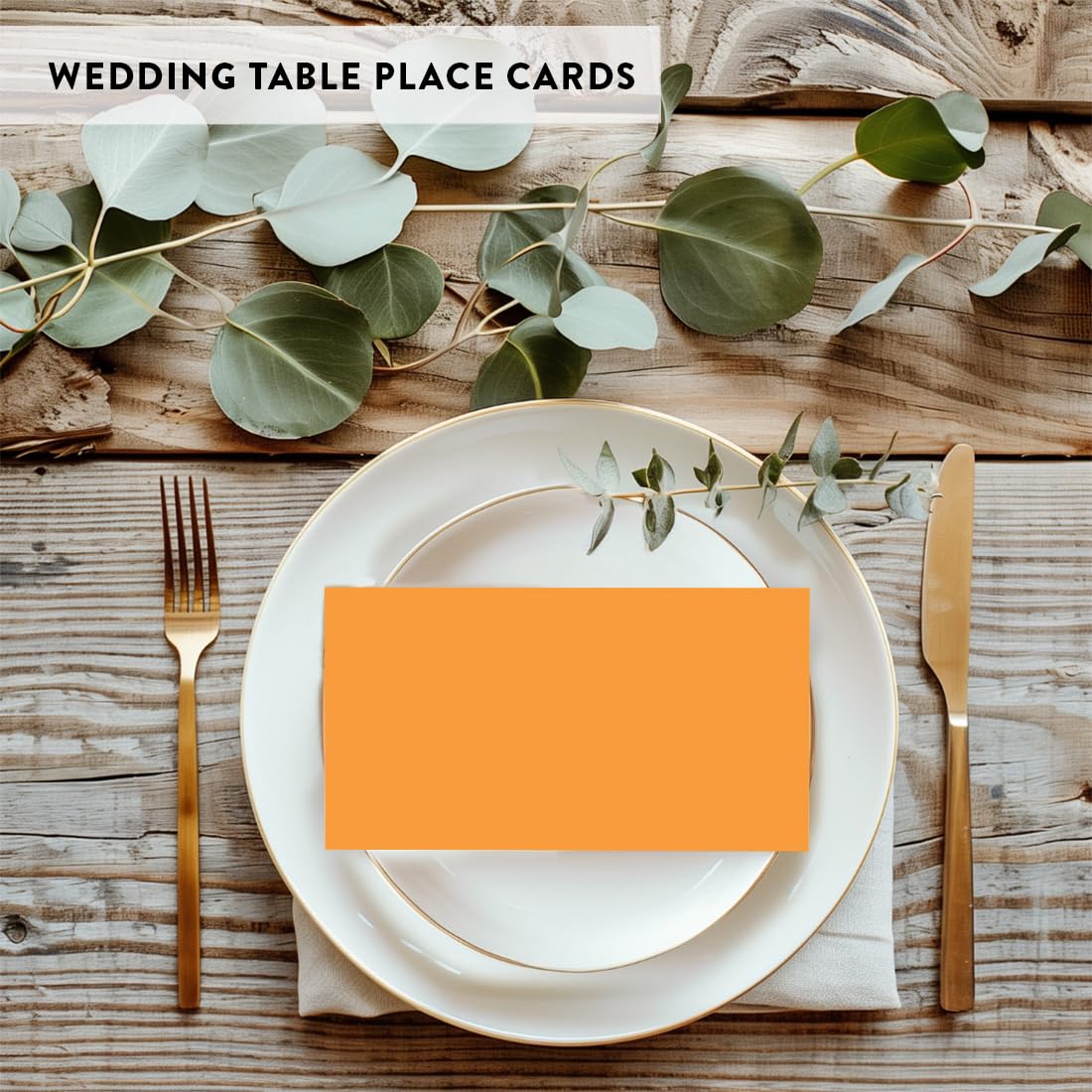 Andaz Press Printable Table Tent Place Cards - 20-Pack Orange Blank Name Cards for Wedding, Baby Shower & Graduation | Elegant Seat Placement for Dining Events, Buffets & Special Occasions