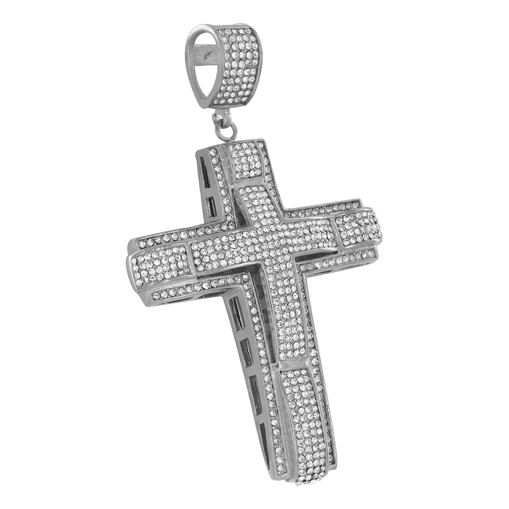 Elegant White Cross Pendant Necklace with Franco Chain - Perfect for Everyday Wear, Gift Giving & Religious Occasions