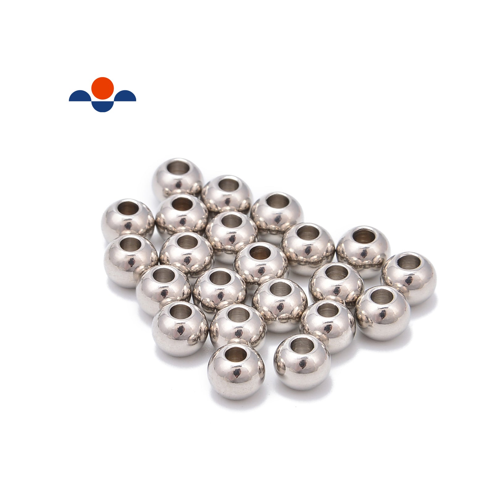 304 Stainless Steel Ball Beads Spacer - 8mm Size (60 Pieces per Bag) - Perfect for Jewelry Making, DIY Crafts, and Bracelet Charms