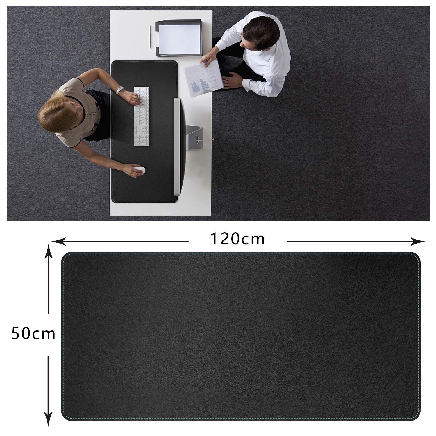 Premium PU Leather Desk Mat Protector - 47.2