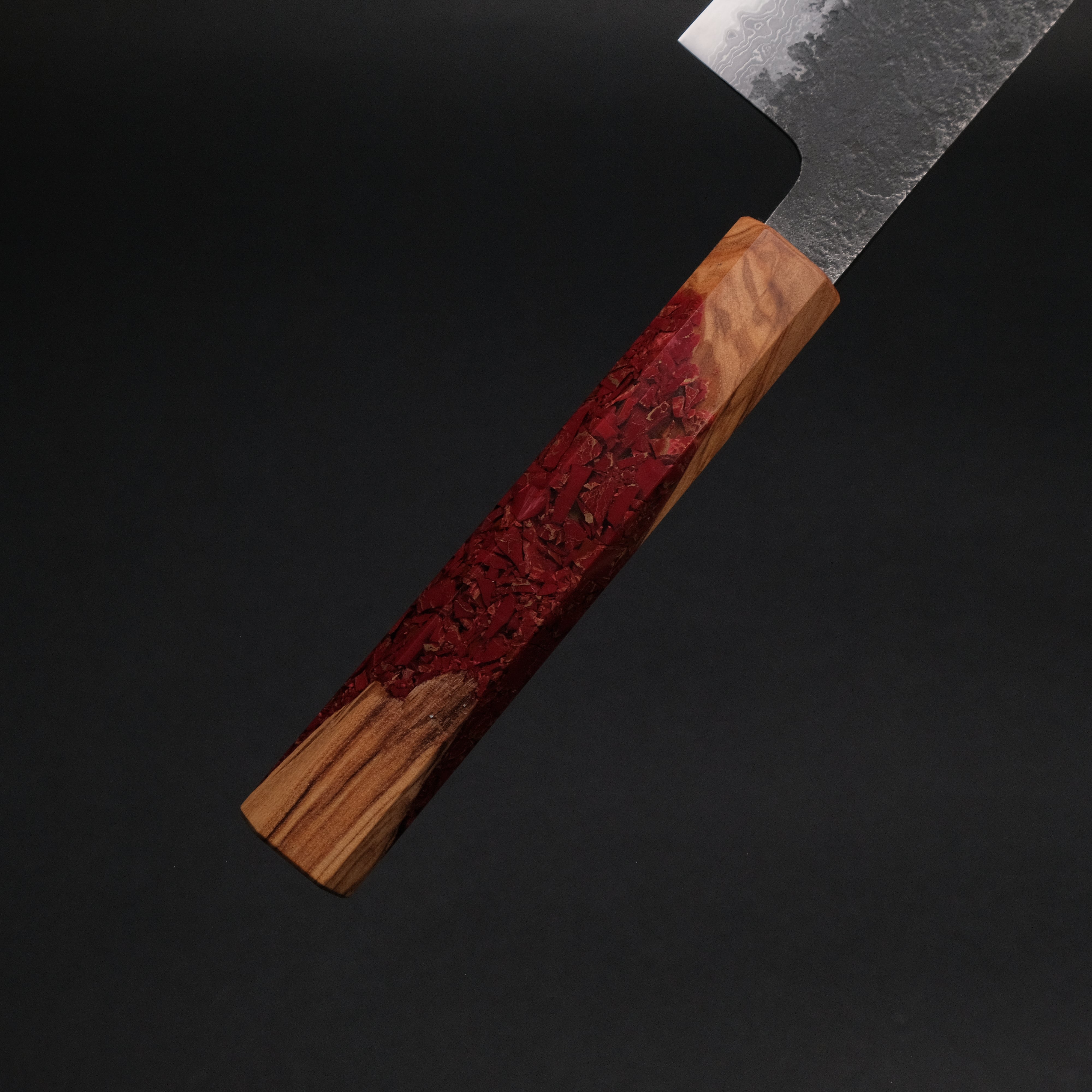 Premium Ajikataya White #2 Nashiji Damascus Gyuto 240mm Japanese Chef Knife with Olive/TQPRV Handle (#43) - Perfect for Sushi, Meat Slicing & Professional Kitchen Use
