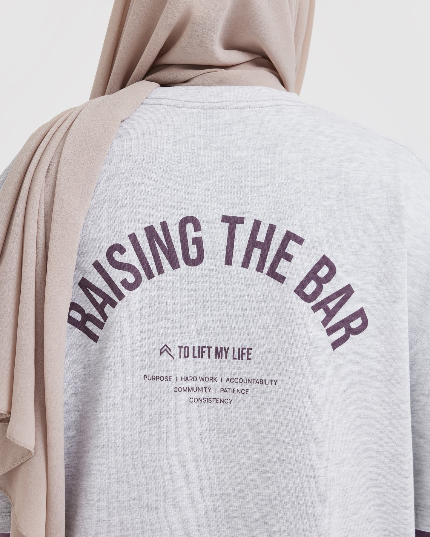 Raising The Bar Graphic Longline T-Shirt for Men | Light Grey Marl | Casual Streetwear & Everyday Outfit Essential
