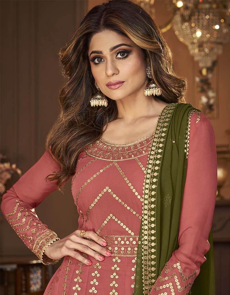 Elegant Baby Pink Blooming Georgette Lehenga Choli Set for Women - Perfect for Weddings, Festivals & Special Occasions
