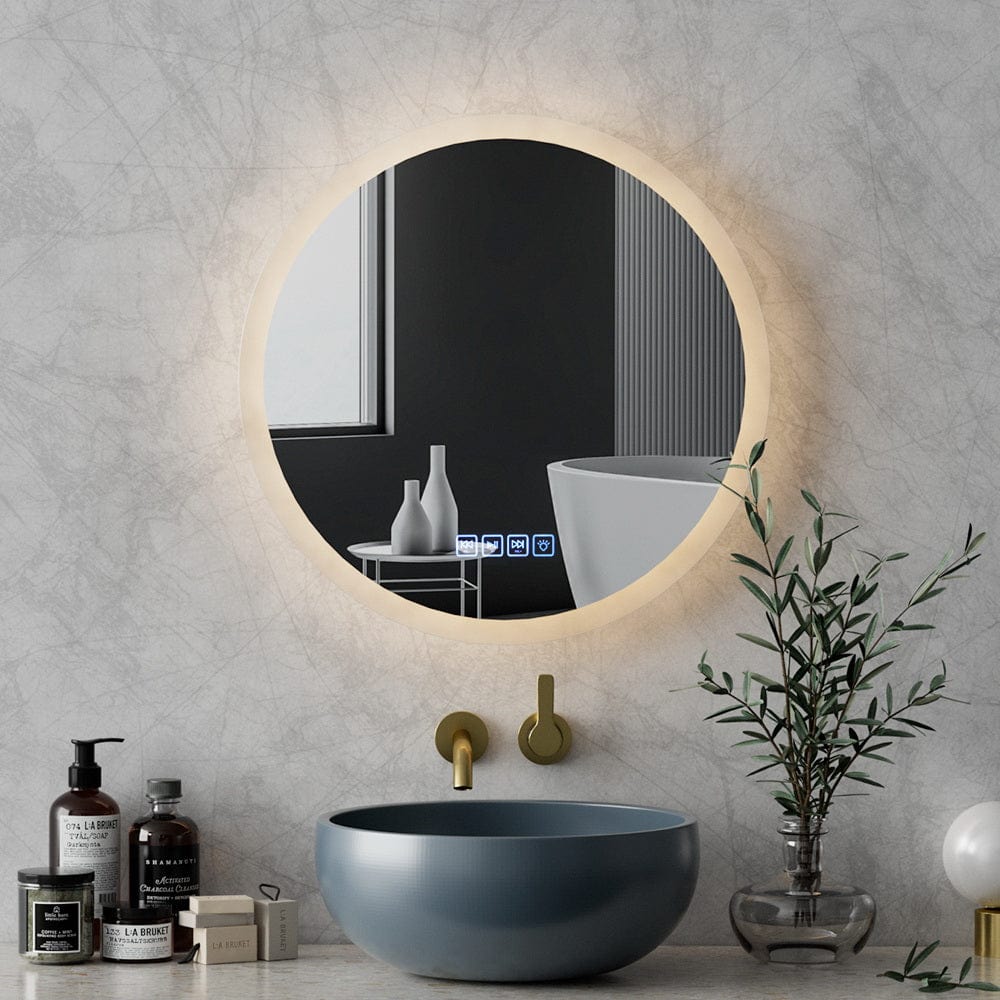 Embellir Bluetooth LED Wall Mirror with Light - 50CM Round Bathroom Mirror with Adjustable Lighting - Perfect for Makeup, Shaving & Home Decor