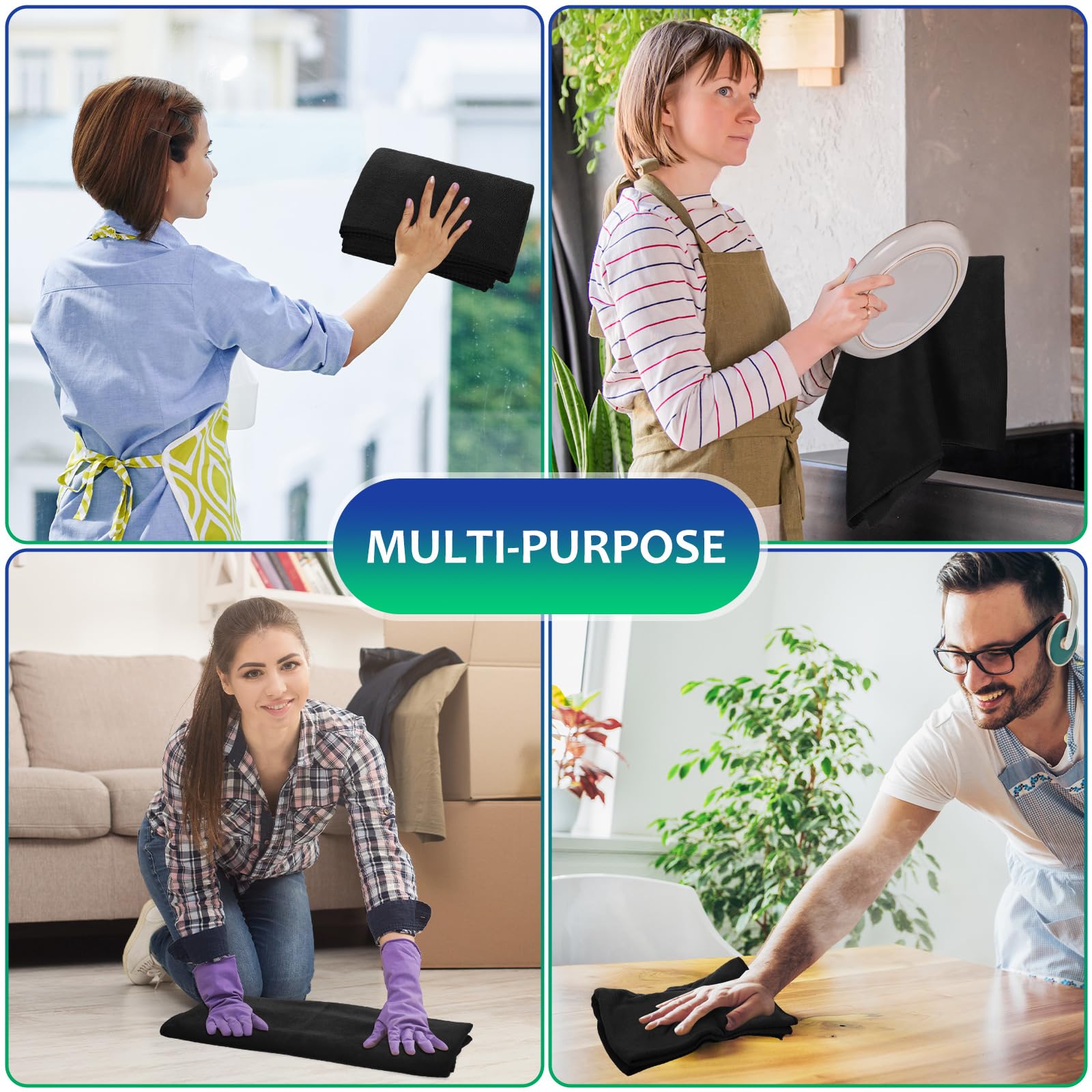 Newwiee 3-Pack Extra Large Microfiber Cleaning Cloths - 30