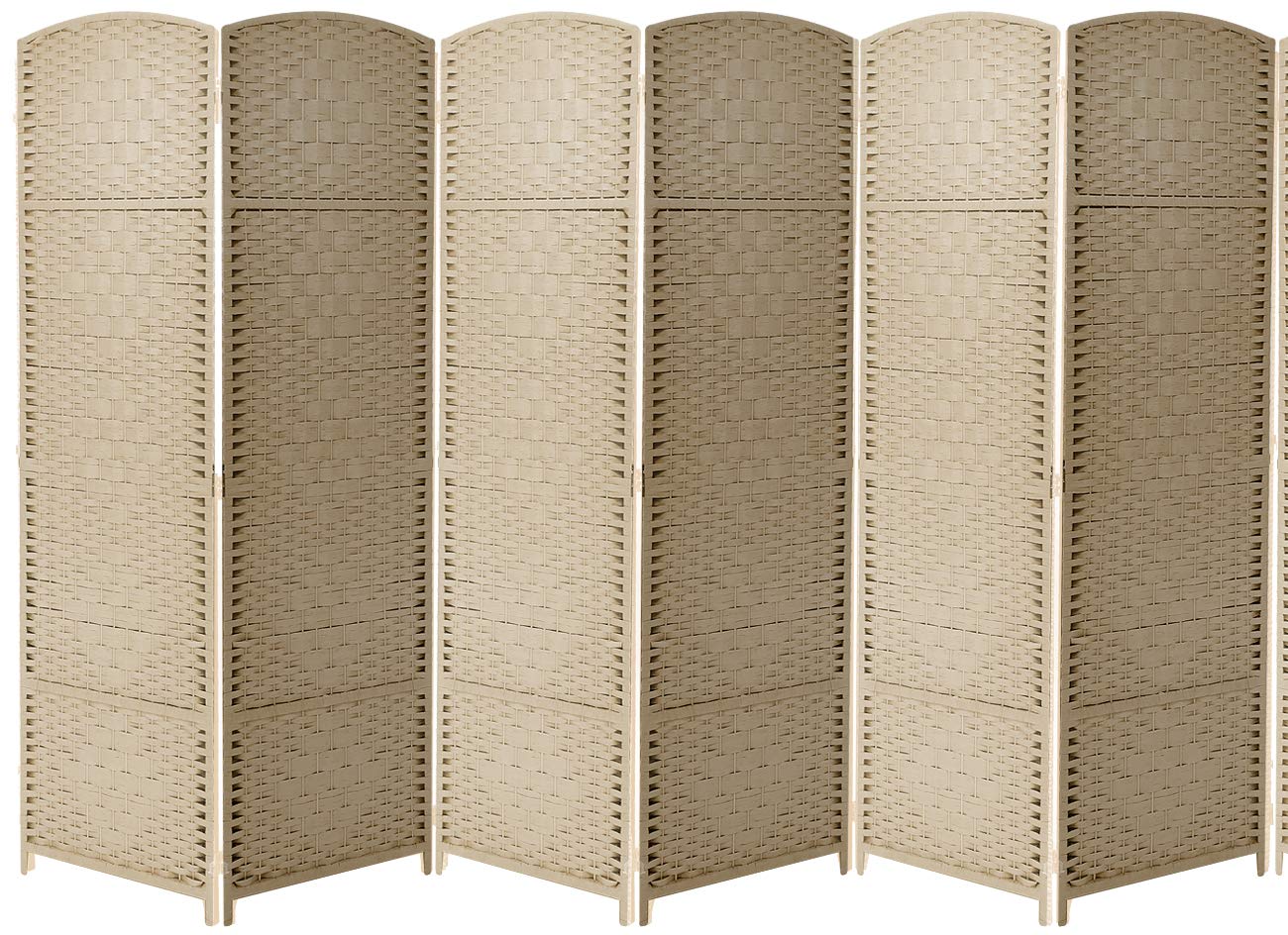 Sorbus 6 ft. Tall Extra Wide Foldable Room Divider Privacy Screen - Double Hinged 6-Panel Partition Wall Divider with Diamond Double-Weave Design (Beige) - Perfect for Home Office, Studio, Dorm Room & Event Space Privacy Solutions