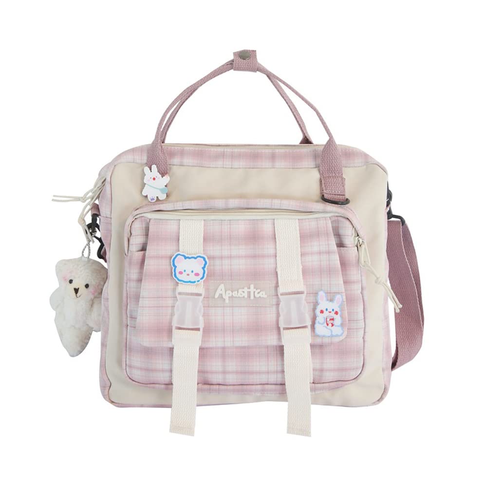 Eagerrich Kawaii Mini Backpack for Women & Teens - Cute Plush Pendant School Bag with Pin Accessories - Aesthetic Small Backpack for Travel, College, Daily Use | Perfect Gift for Anime Lovers & Kawaii Fashion