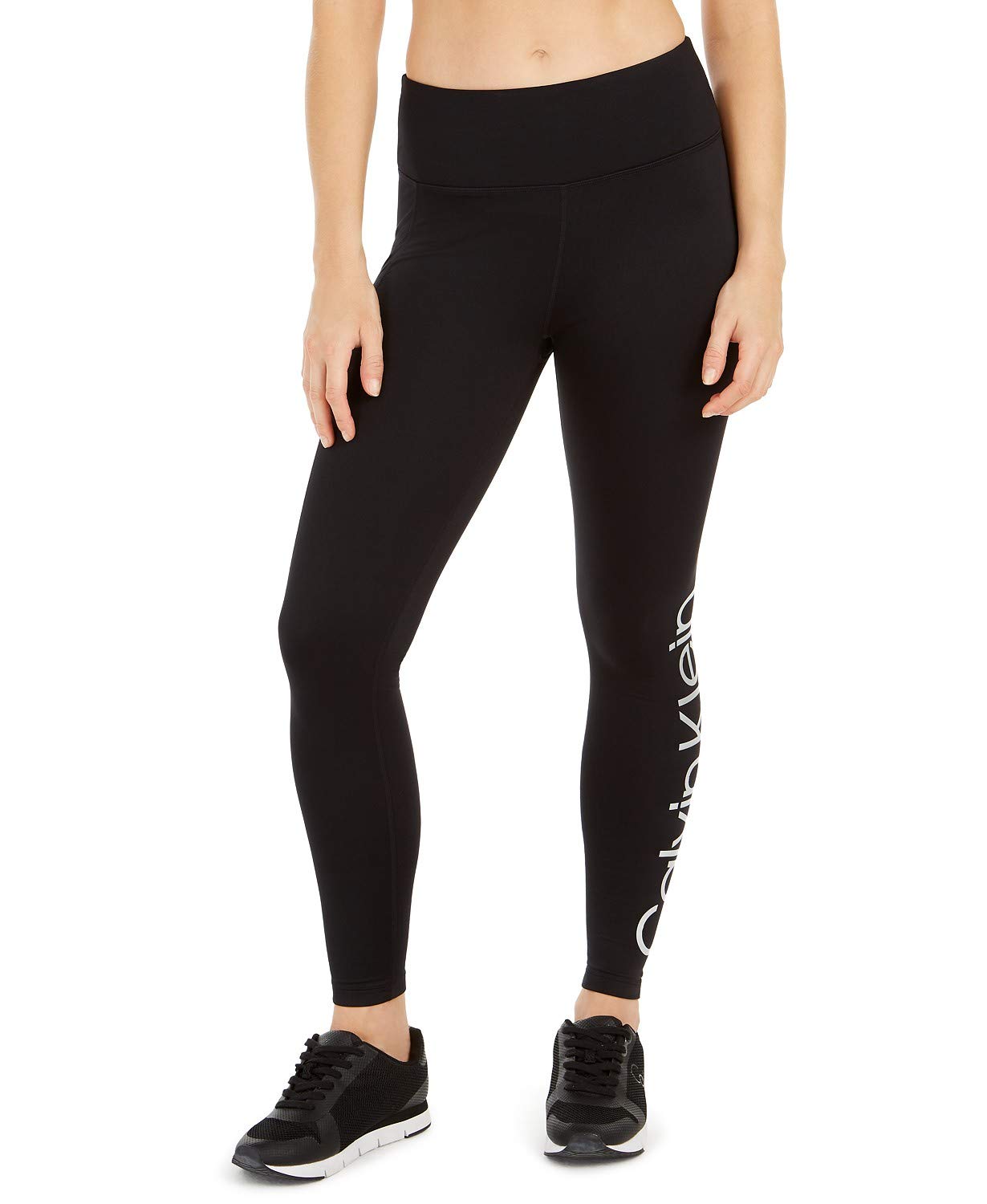 Calvin Klein Women's High-Waisted Leggings - Stretchy Yoga Pants for Workout & Lounge | Perfect for Gym, Running, and Everyday Comfort