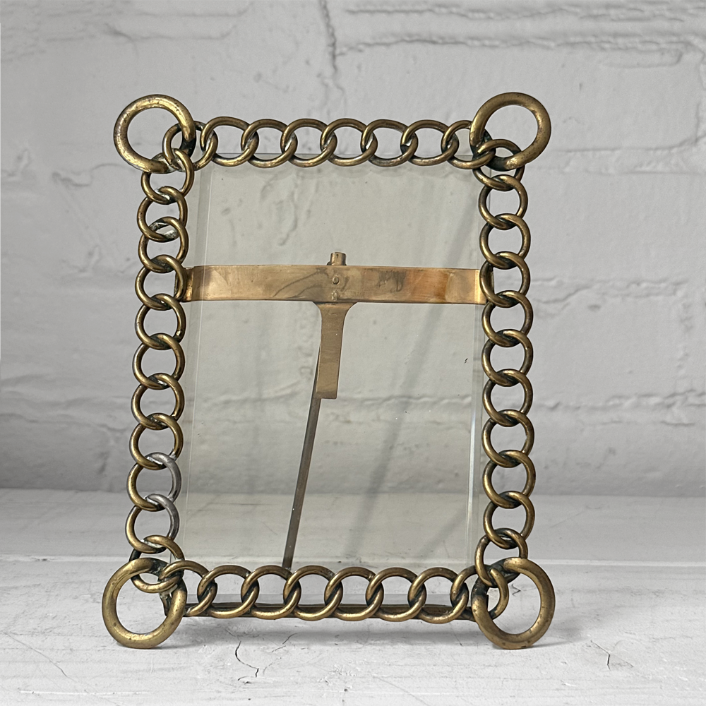 Antique 19th Century English Welded Brass Picture Frame - Vintage Wall Decor for Home, Office & Gallery Display