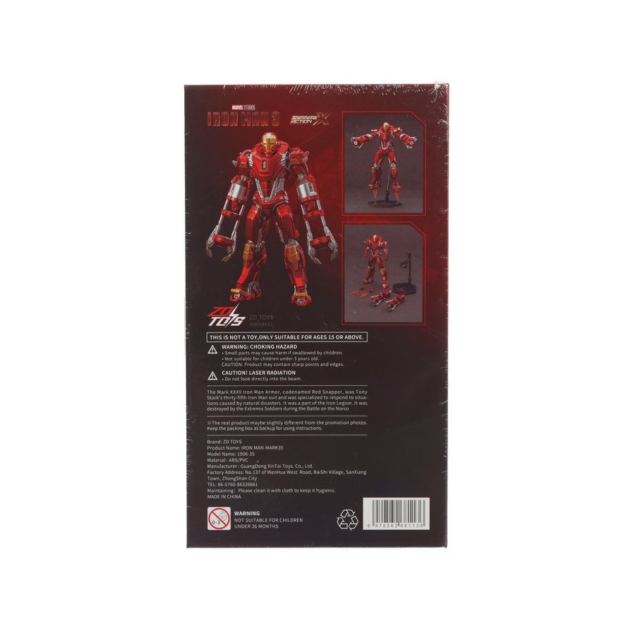 ZD TOYS Iron Man MK35 Action Figure - Collectible Marvel Superhero Toy for Kids & Adults - Perfect for Display, Gifts, and Role Play
